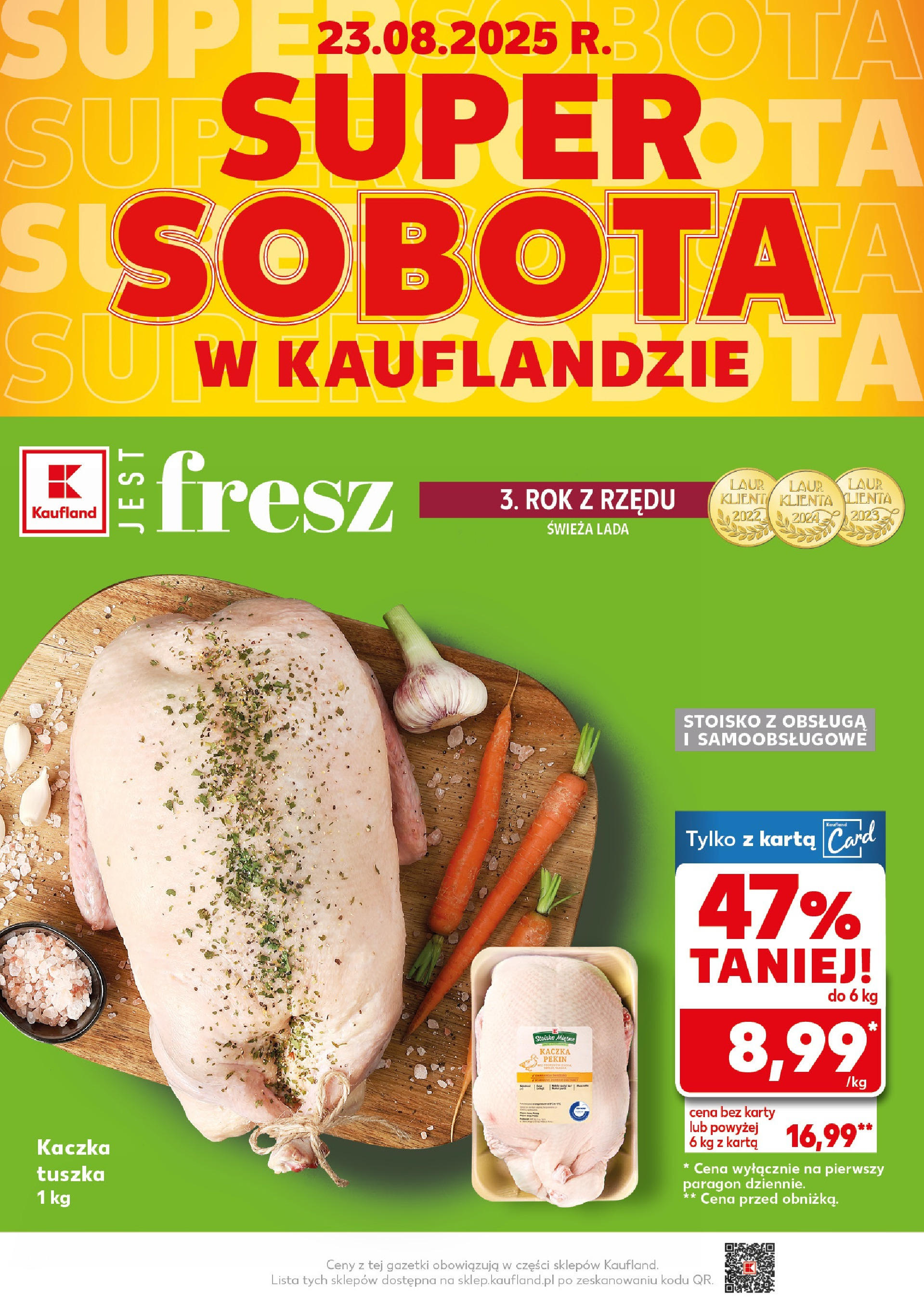 Kaufland gazetka - Super Sobota (23.08.2025) - od jutra | Strona: 2 | Produkty: Karta, Kaczka Kaufland gazetka - Super Sobota od 23.08.2025 - od jutra PDF | Strona: 2 | Produkty: Karta, Kaczka
