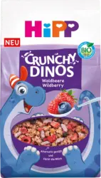 HiPP Kindermüsli Crunchy Dinos Waldbeere, ab 3 Jahren