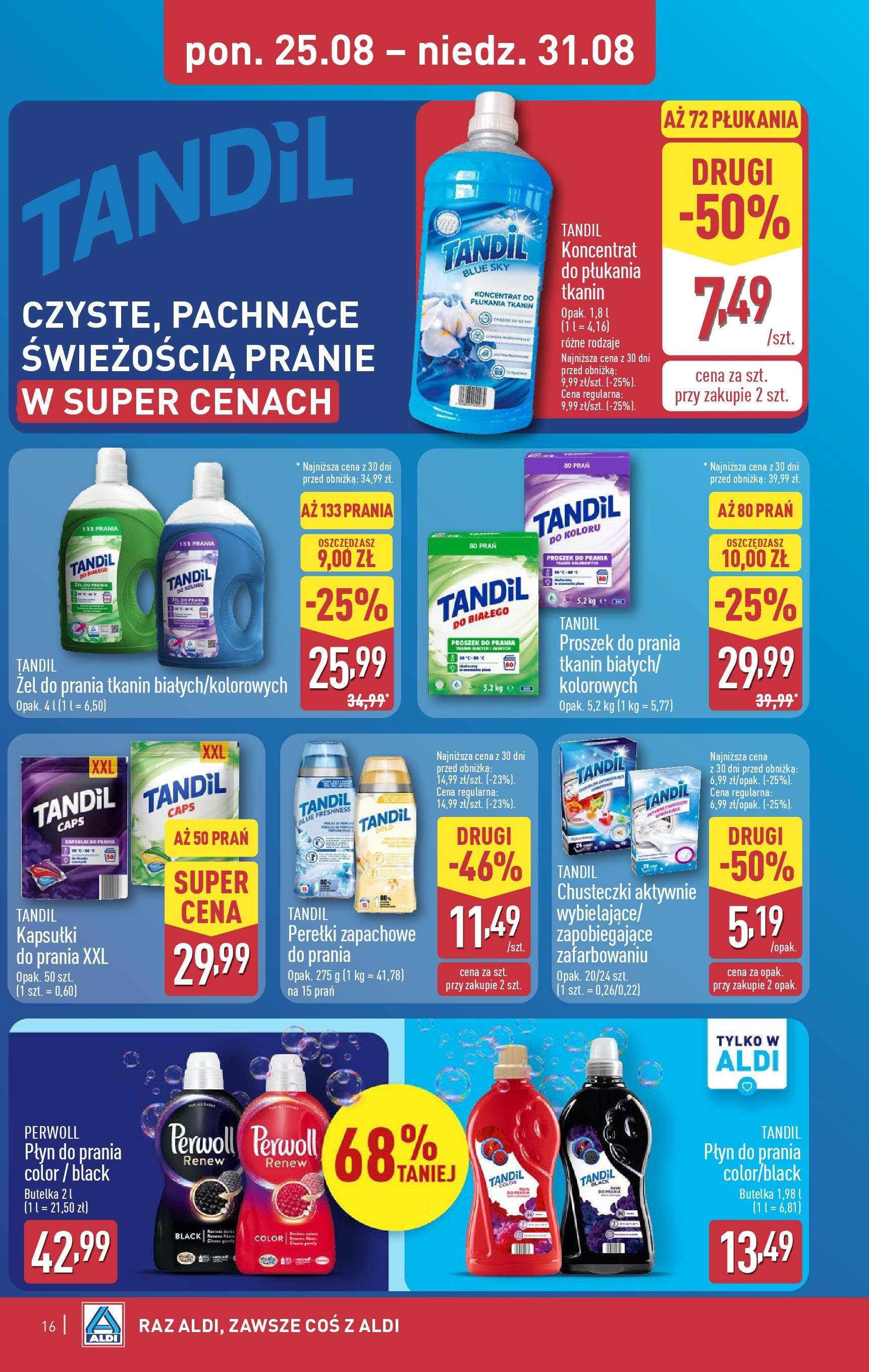 Aldi - Gazetka cała ALDI do 31.08 od 24.08.2025 | Nowa PDF gazetka | Strona: 16 | Produkty: Proszek do prania Aldi - Gazetka cała ALDI do 31.08 od 24.08.2025 - Ulotka PDF, promocje | Strona: 16 | Produkty: Proszek do prania