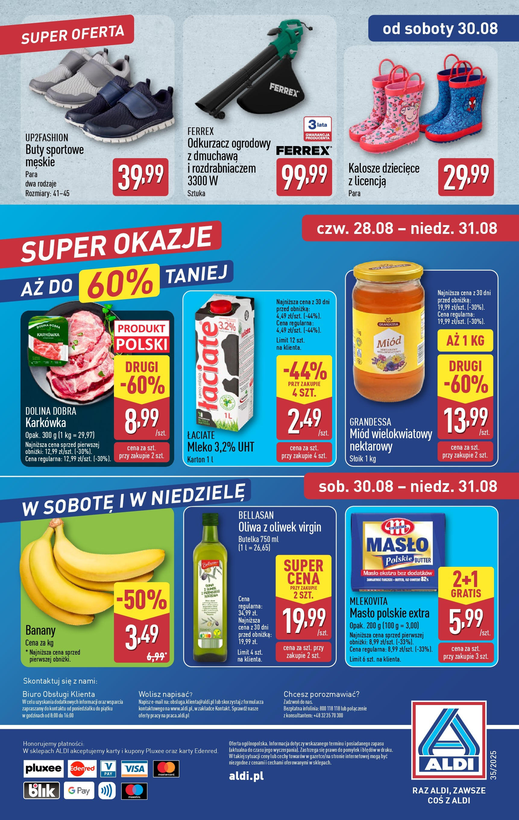 Aldi - Gazetka cała ALDI do 31.08 od 24.08.2025 | Nowa PDF gazetka | Strona: 39 | Produkty: Miód, Kalosze, Odkurzacz, Mleko Aldi - Gazetka cała ALDI do 31.08 od 24.08.2025 - Ulotka PDF, promocje | Strona: 39 | Produkty: Miód, Kalosze, Odkurzacz, Mleko