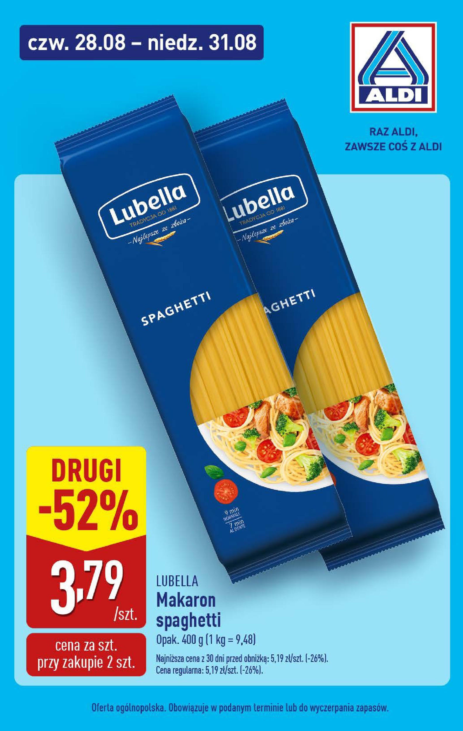Aldi Gazetka - Promocje weekend od 28.08.2025 | Nowa PDF gazetka | Strona: 5 | Produkty: Makaron spaghetti, Makaron Aldi Gazetka - Promocje weekend od 28.08.2025 - Ulotka PDF, promocje | Strona: 5 | Produkty: Makaron spaghetti, Makaron