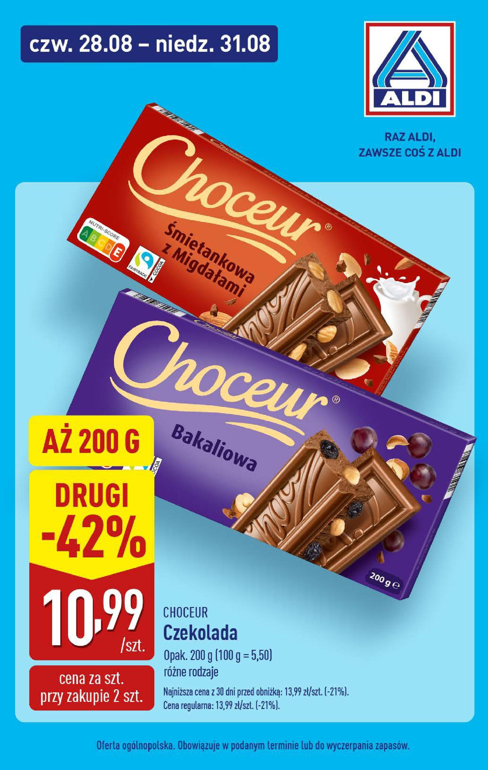 Aldi Gazetka - Promocje weekend od 28.08.2025 | Nowa PDF gazetka | Strona: 6 | Produkty: Czekolada Aldi Gazetka - Promocje weekend od 28.08.2025 - Ulotka PDF, promocje | Strona: 6 | Produkty: Czekolada