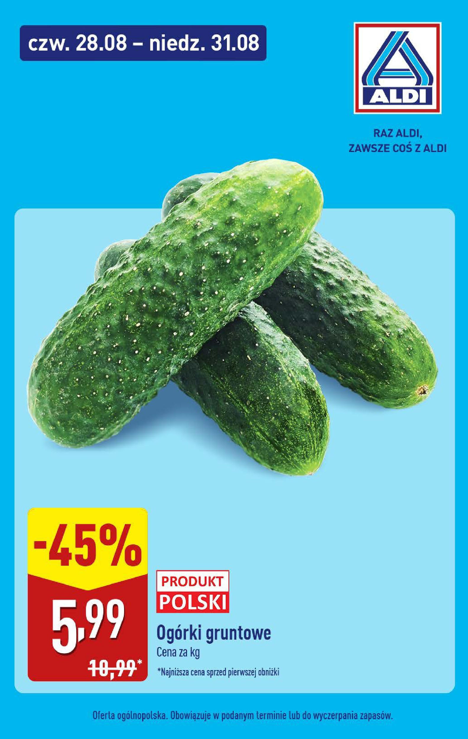 Aldi Gazetka - Promocje weekend od 28.08.2025 | Nowa PDF gazetka | Strona: 9 | Produkty: Ogórki, Ogórki gruntowe Aldi Gazetka - Promocje weekend od 28.08.2025 - Ulotka PDF, promocje | Strona: 9 | Produkty: Ogórki, Ogórki gruntowe