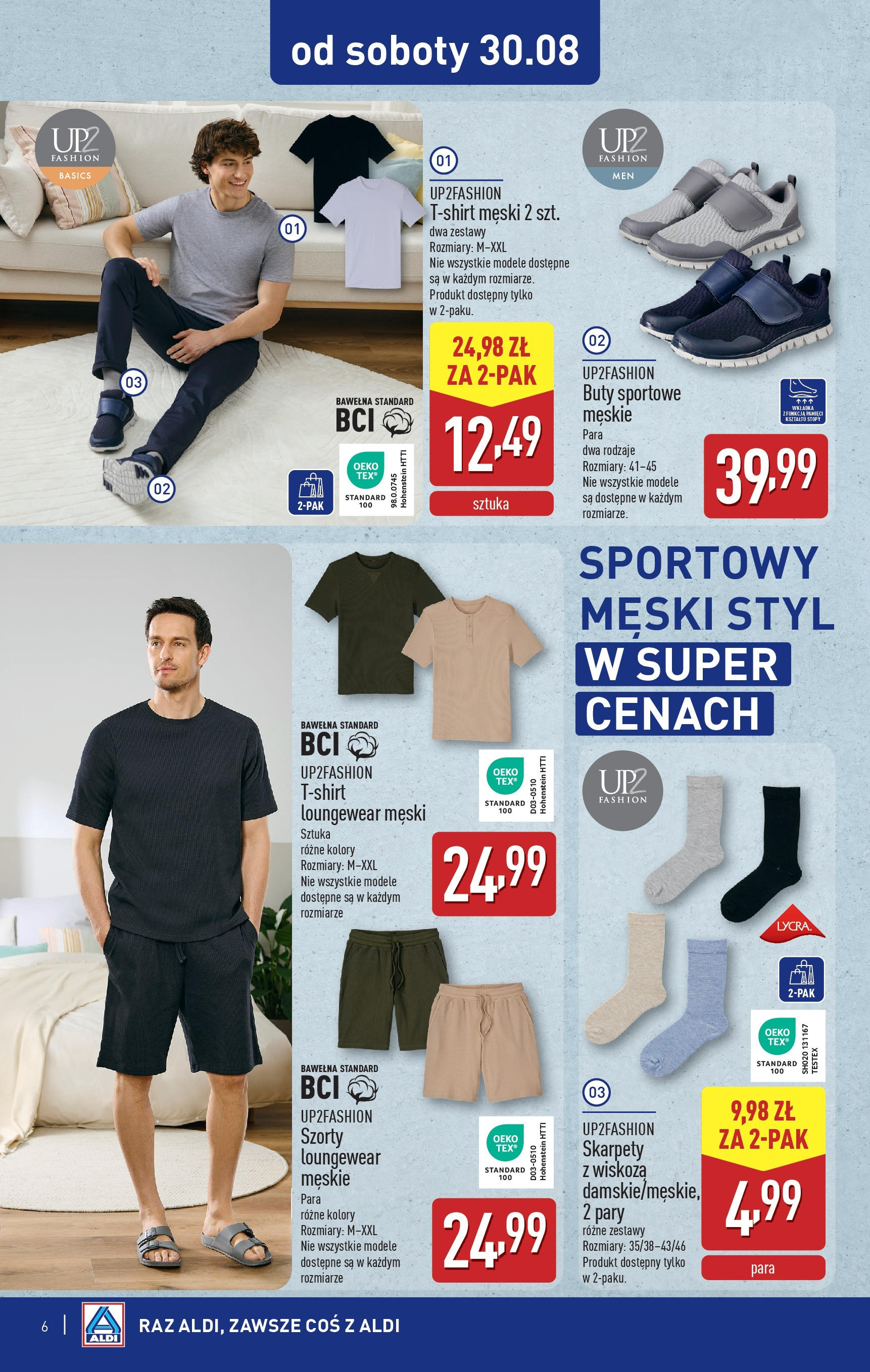 Aldi Gazetka - Od soboty od 30.08.2025 | Nowa PDF gazetka | Strona: 6 | Produkty: Buty sportowe, Szorty, Skarpety, Buty Aldi Gazetka - Od soboty od 30.08.2025 - Ulotka PDF, promocje | Strona: 6 | Produkty: Buty sportowe, Szorty, Skarpety, Buty