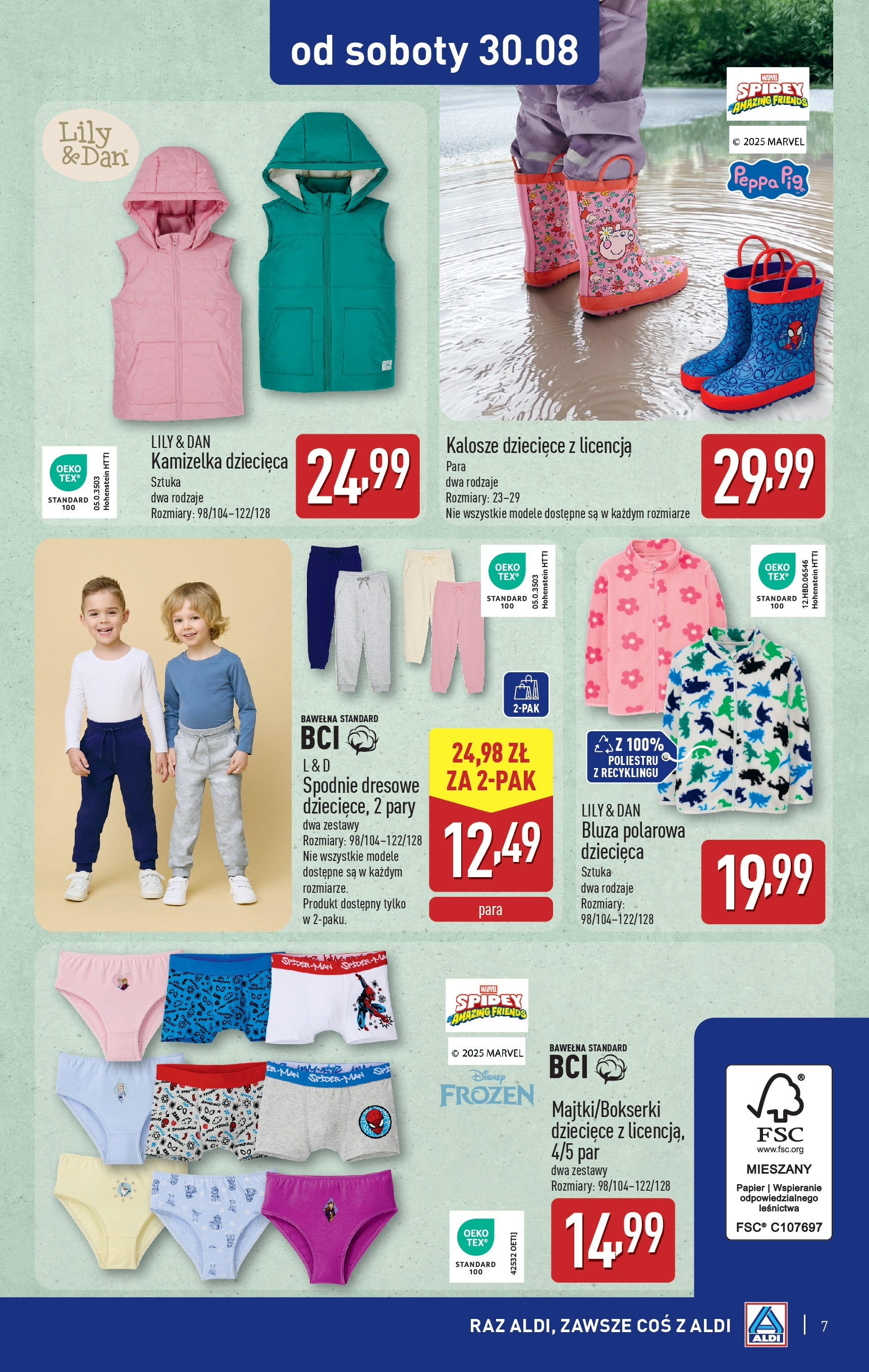 Aldi Gazetka - Od soboty od 30.08.2025 | Nowa PDF gazetka | Strona: 7 | Produkty: Kamizelka, Spodnie, Kalosze Aldi Gazetka - Od soboty od 30.08.2025 - Ulotka PDF, promocje | Strona: 7 | Produkty: Kamizelka, Spodnie, Kalosze