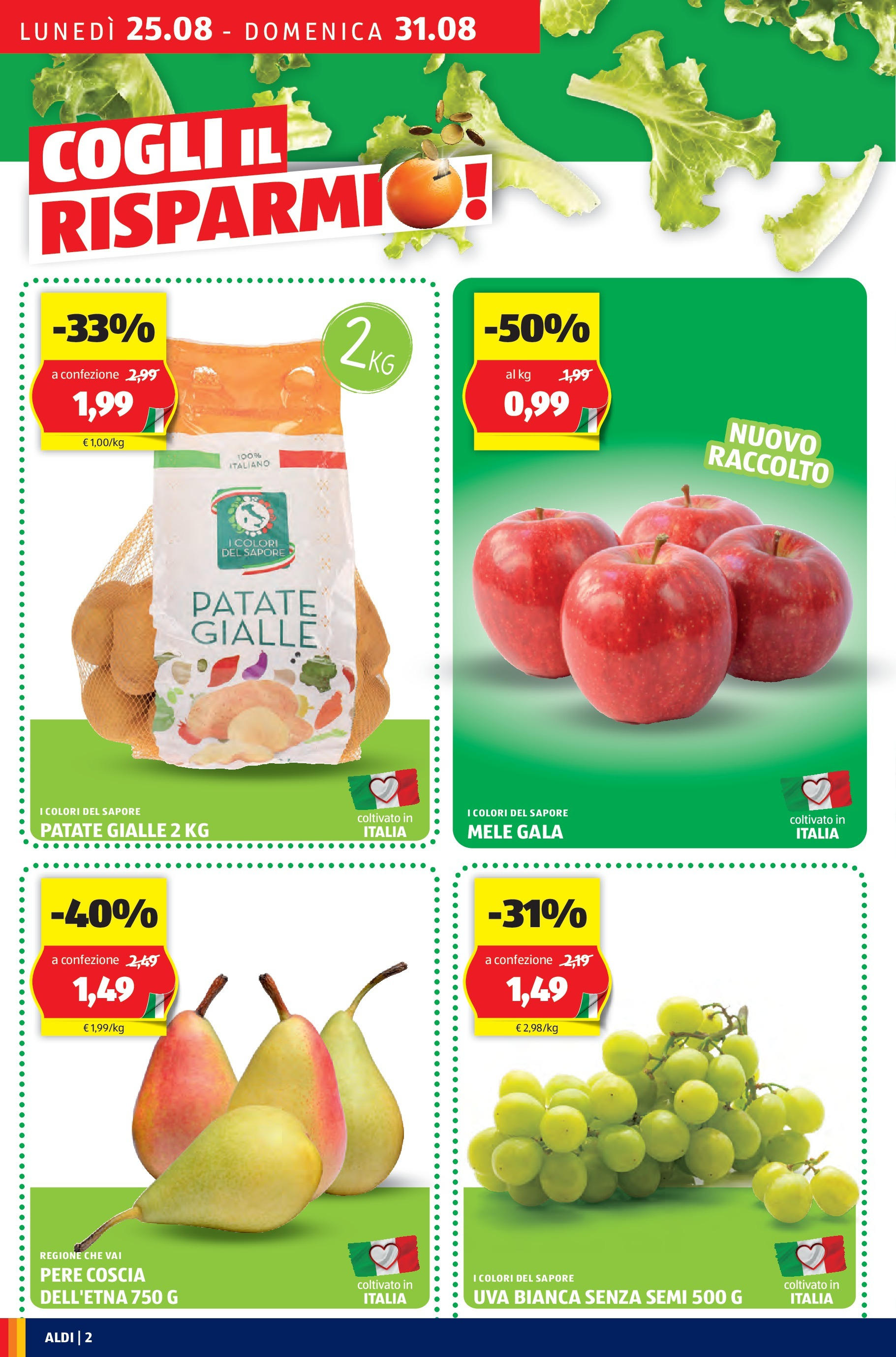 Aldi - Offerte fino al -50% dal 24/08/2025 anteprima > nuovo offerte!β³ | Pagina: 2 | Prodotti: Mele, Patate, Uva Nuovo Aldi - Offerte fino al -50% dal 24/08/2025 > offerte anteprima ποΈ | Pagina: 2 | Prodotti: Mele, Patate, Uva