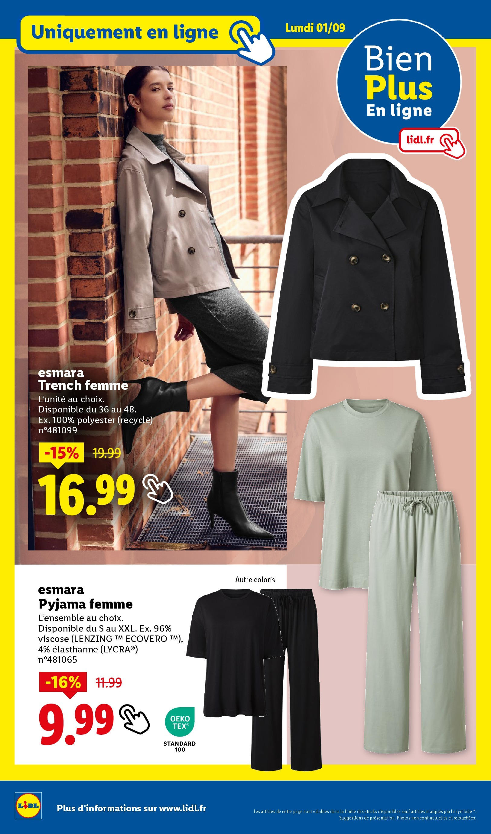 Catalogue LIDL du 27/08/2025 | Promo prospectus en ligne | Page: 53 | Produits: Pyjama femme, Trench, Pyjama Catalogue LIDL du 27/08/2025 | Promo prospectus en ligne | Page: 53 | Produits: Pyjama femme, Trench, Pyjama