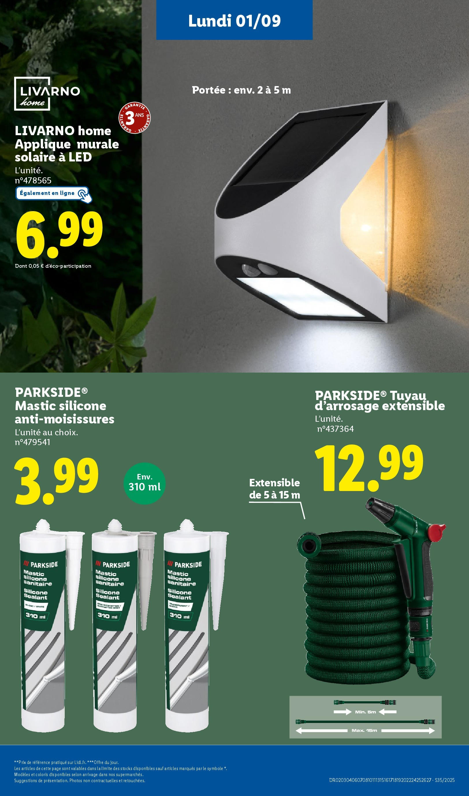 Catalogue LIDL du 27/08/2025 | Promo prospectus en ligne | Page: 58 | Produits: Tuyau d'arrosage extensible, Tuyau, Tuyau d’arrosage Catalogue LIDL du 27/08/2025 | Promo prospectus en ligne | Page: 58 | Produits: Tuyau d'arrosage extensible, Tuyau, Tuyau d’arrosage