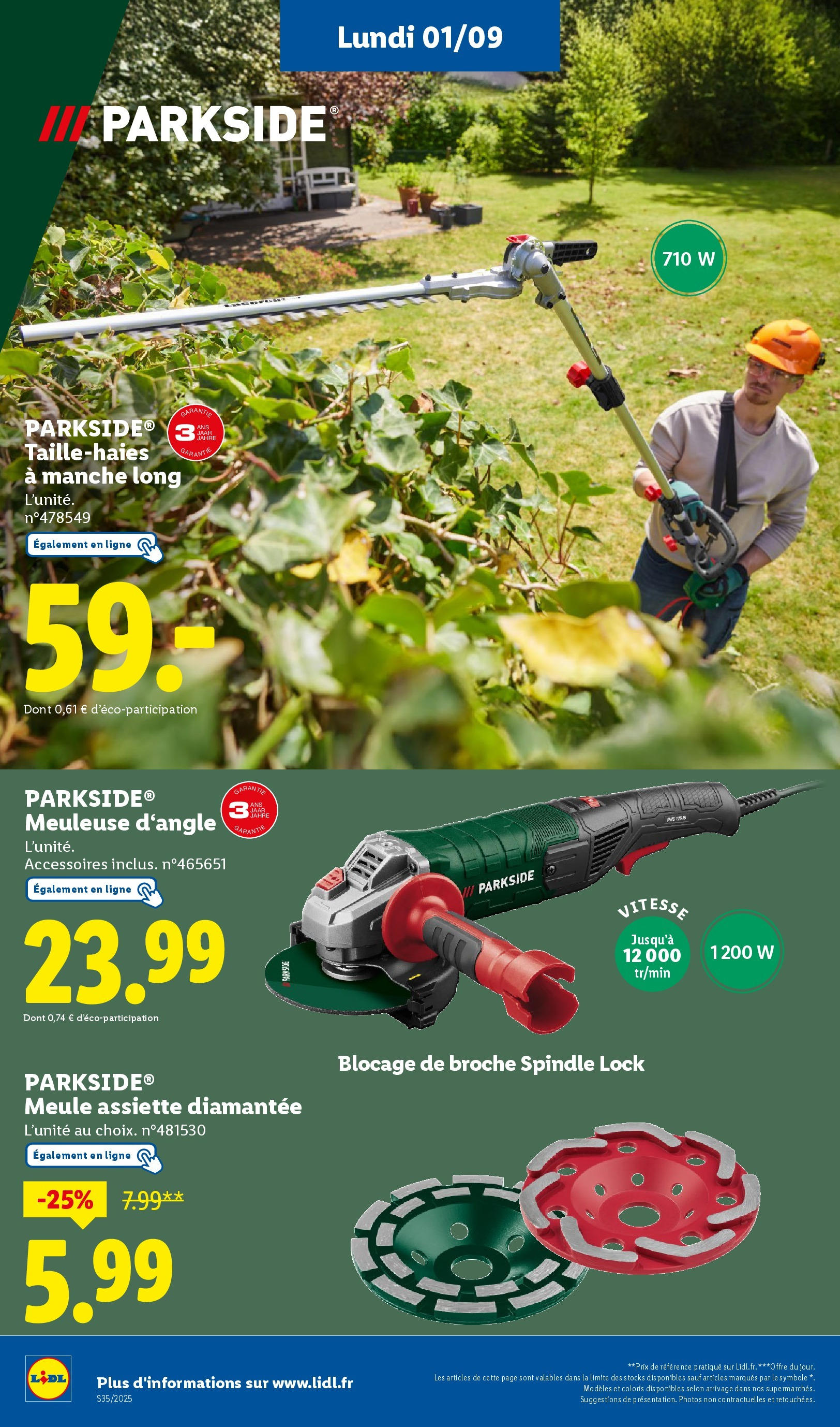 Catalogue LIDL du 27/08/2025 | Promo prospectus en ligne | Page: 59 | Produits: Meuleuse Catalogue LIDL du 27/08/2025 | Promo prospectus en ligne | Page: 59 | Produits: Meuleuse