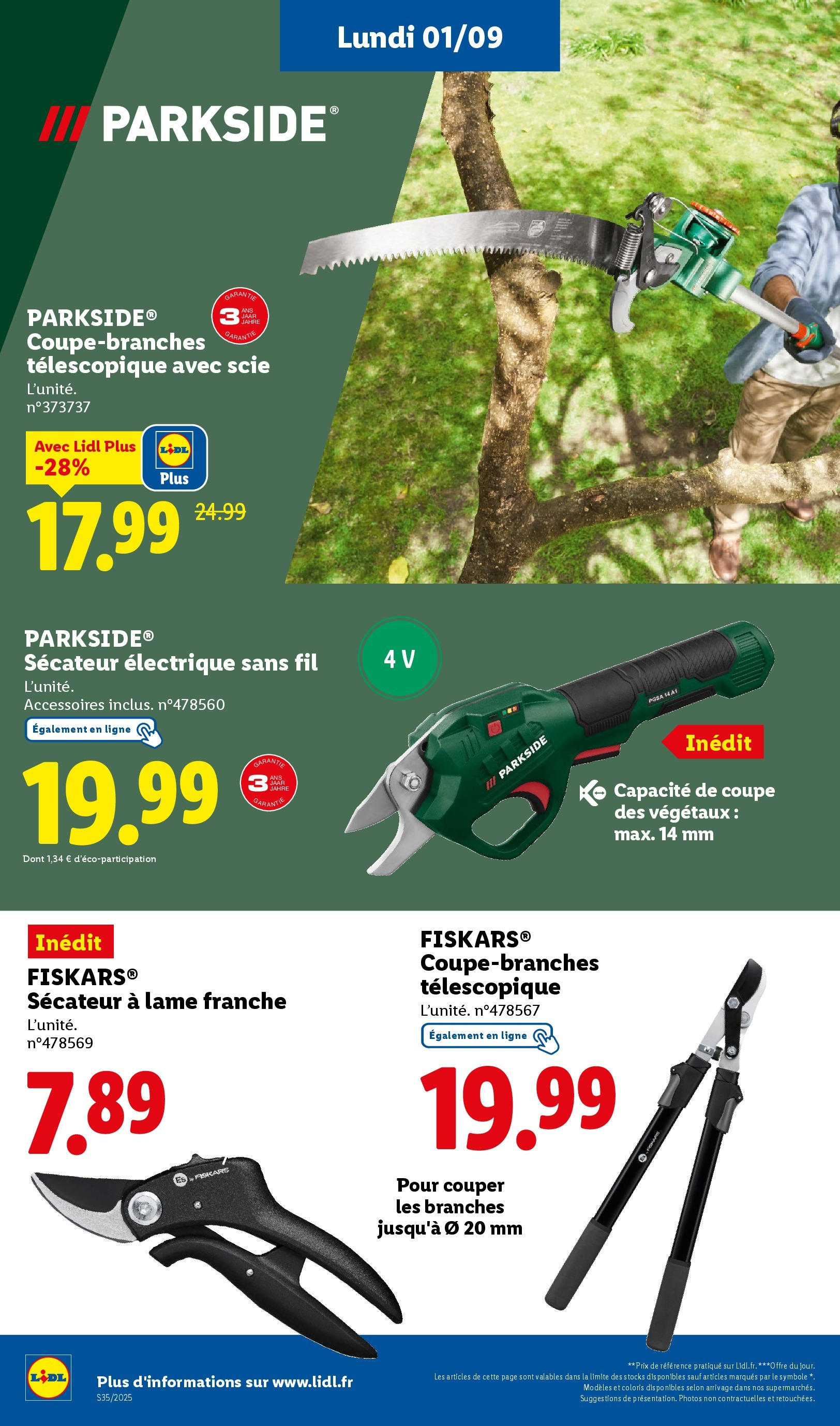 Catalogue LIDL du 27/08/2025 | Promo prospectus en ligne | Page: 61 | Produits: Sécateur Catalogue LIDL du 27/08/2025 | Promo prospectus en ligne | Page: 61 | Produits: Sécateur
