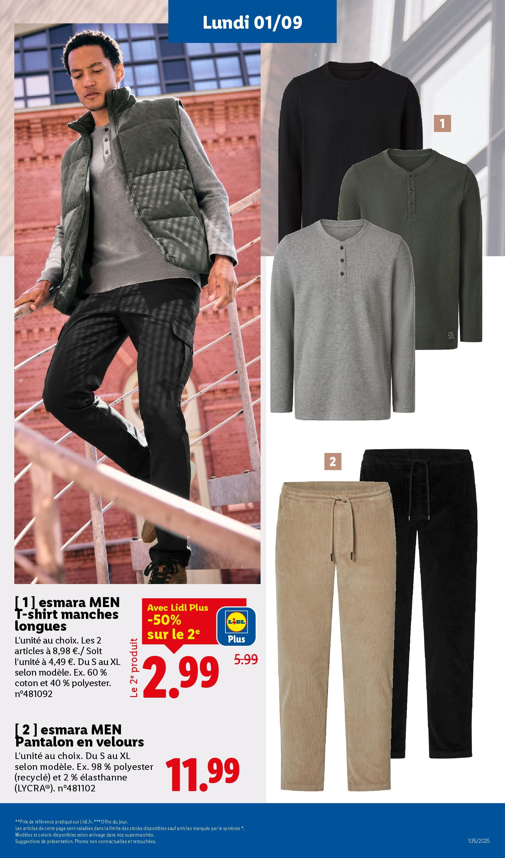 Catalogue LIDL du 27/08/2025 | Promo prospectus en ligne | Page: 70 | Produits: Coton, T-shirt, Pantalon Catalogue LIDL du 27/08/2025 | Promo prospectus en ligne | Page: 70 | Produits: Coton, T-shirt, Pantalon