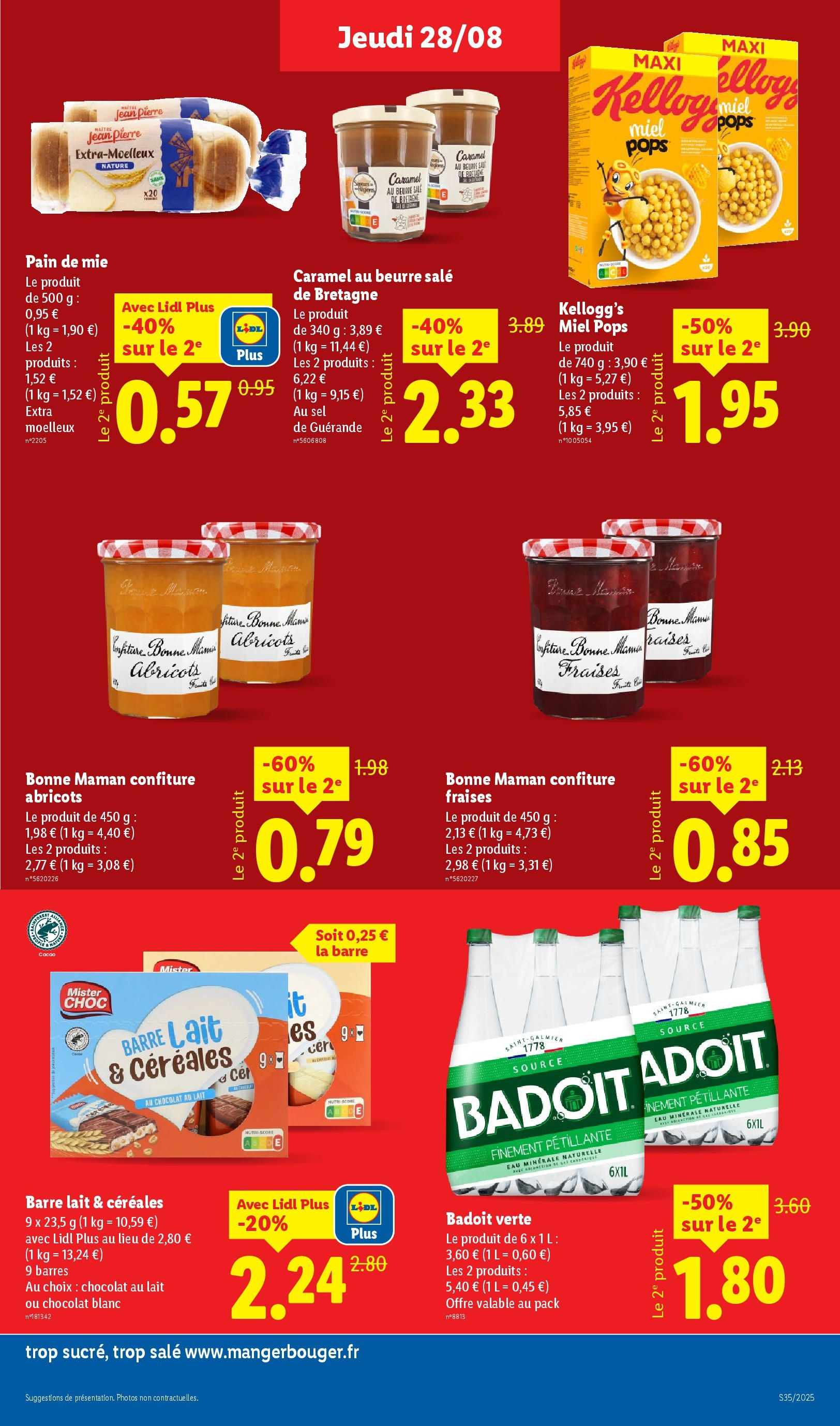 Catalogue LIDL du 27/08/2025 | Promo prospectus en ligne | Page: 11 | Produits: Badoit, Eau minérale naturelle, Pain de mie, Abricots Catalogue LIDL du 27/08/2025 | Promo prospectus en ligne | Page: 11 | Produits: Badoit, Eau minérale naturelle, Pain de mie, Abricots