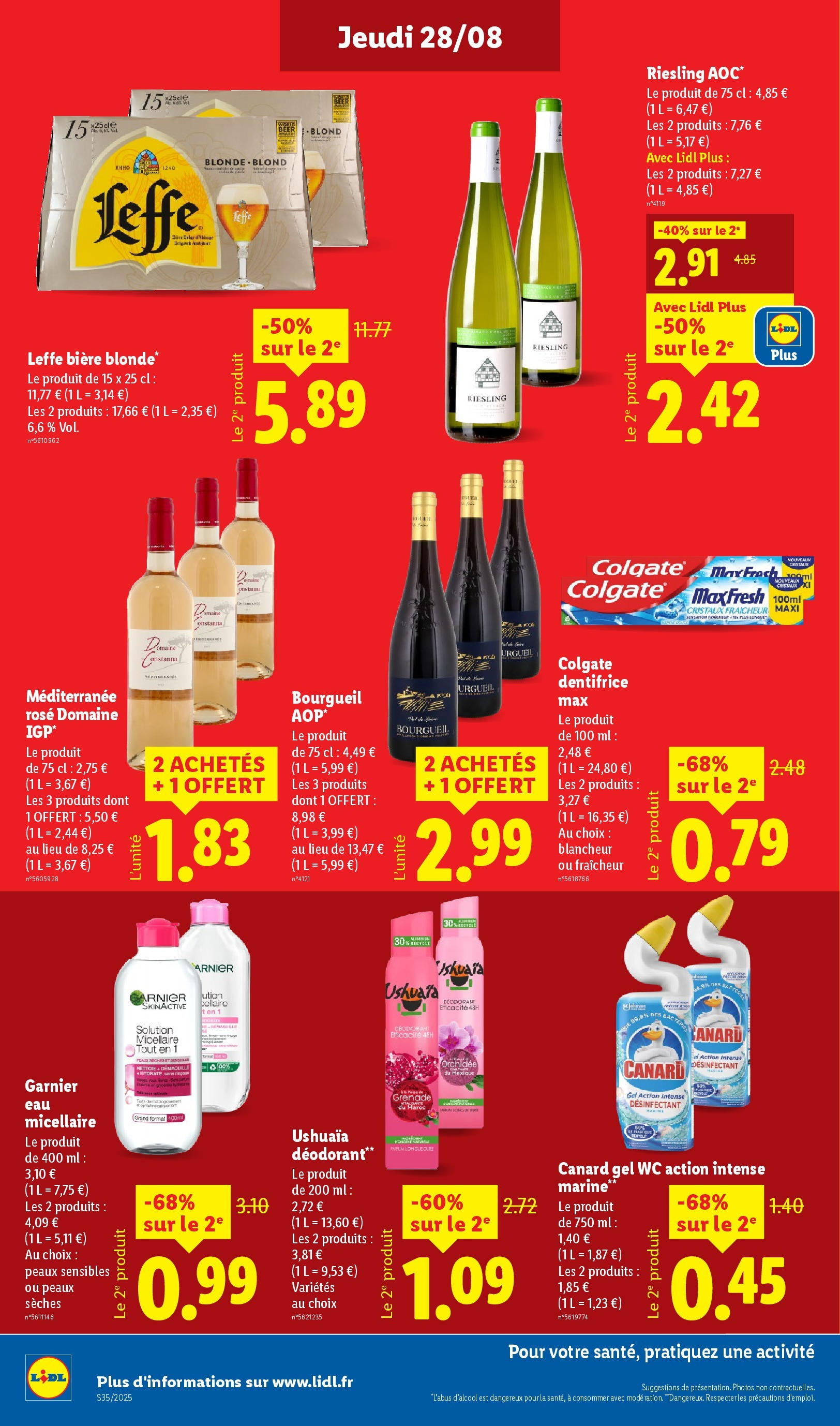 Catalogue LIDL du 27/08/2025 | Promo prospectus en ligne | Page: 12 | Produits: Déodorant, Dentifrice, Orchidée, Bière Catalogue LIDL du 27/08/2025 | Promo prospectus en ligne | Page: 12 | Produits: Déodorant, Dentifrice, Orchidée, Bière
