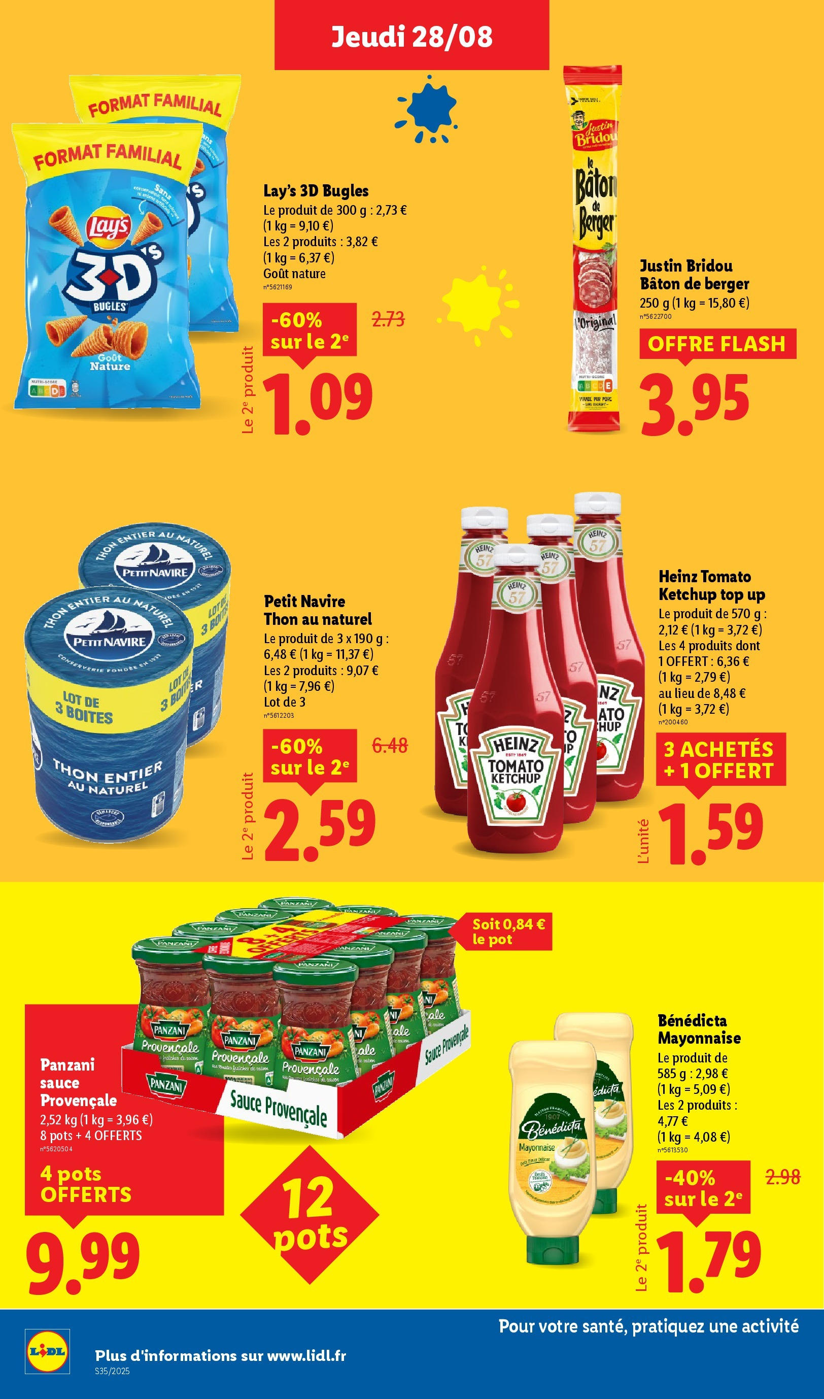 Catalogue LIDL du 27/08/2025 | Promo prospectus en ligne | Page: 16 | Produits: Thon au naturel, Thon, Porc, Ketchup Catalogue LIDL du 27/08/2025 | Promo prospectus en ligne | Page: 16 | Produits: Thon au naturel, Thon, Porc, Ketchup