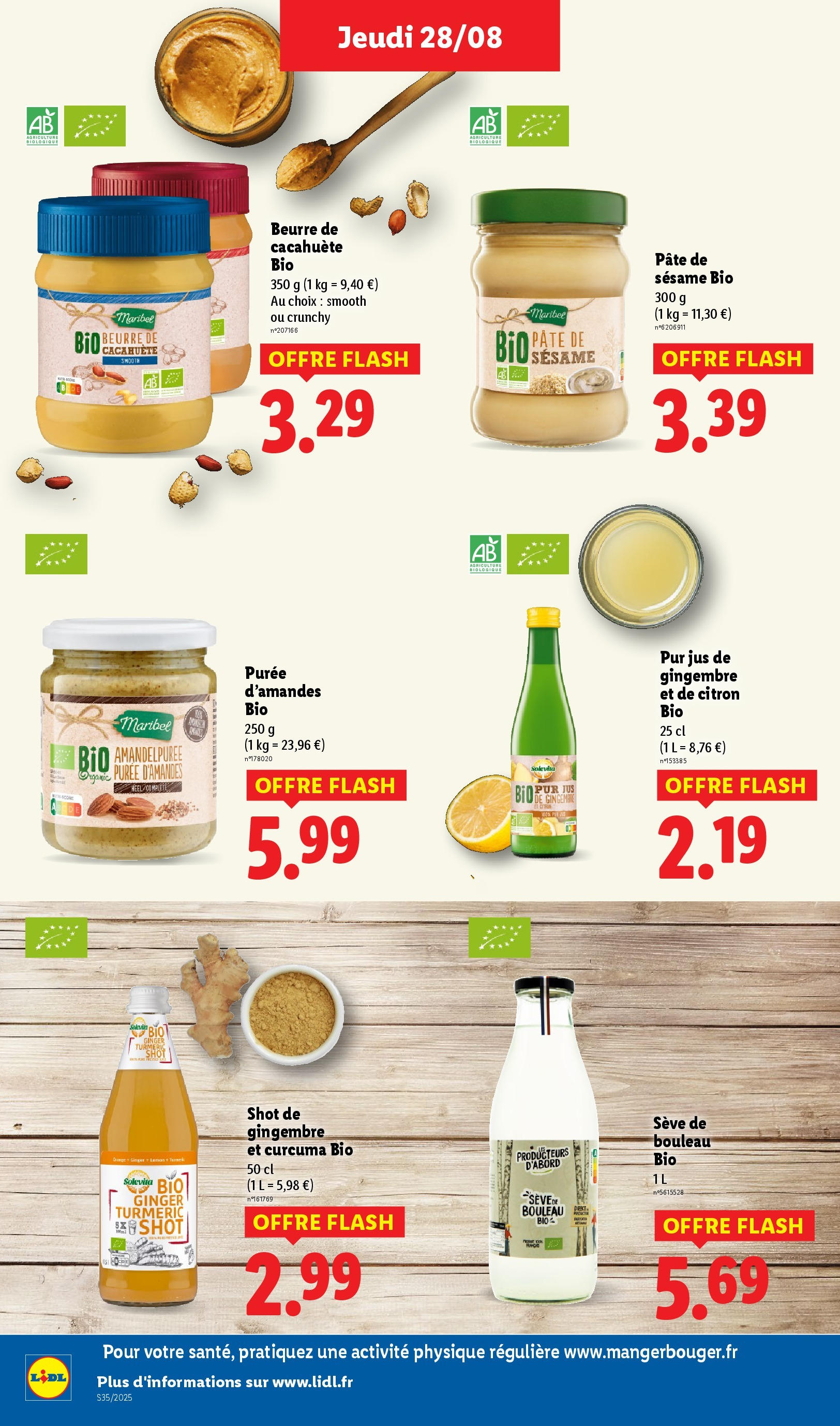 Catalogue LIDL du 27/08/2025 | Promo prospectus en ligne | Page: 26 | Produits: Beurre de cacahuète, Gingembre, Beurre, Jus Catalogue LIDL du 27/08/2025 | Promo prospectus en ligne | Page: 26 | Produits: Beurre de cacahuète, Gingembre, Beurre, Jus