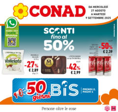 Anteprima del volantino Conad - Sconti fino al 50% valido a partire dal 26.08.2025