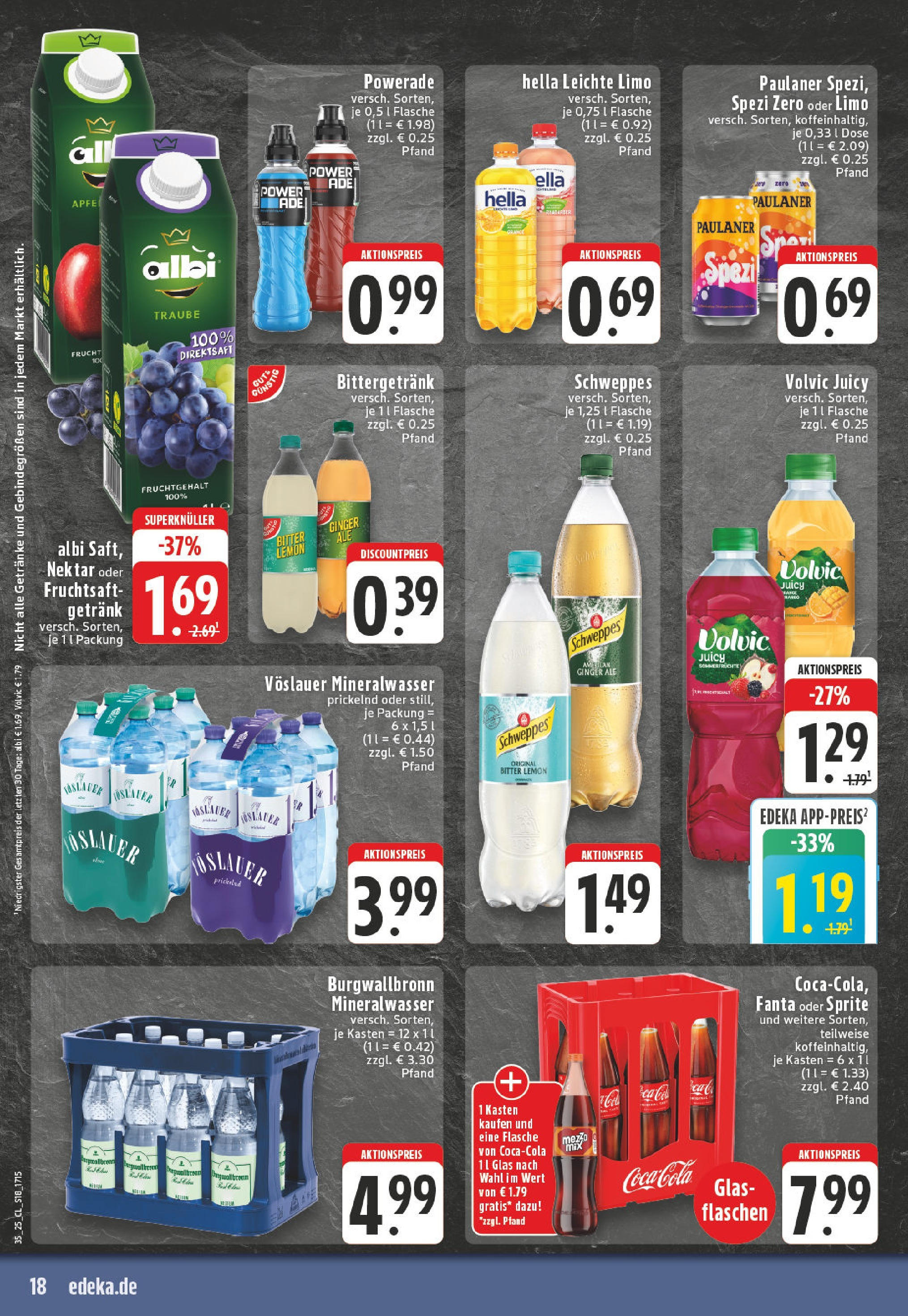 Edeka prospekt Lünen-Brambauer (ab 24.08.2025) » Angebote Online | Seite: 18 | Produkte: Fanta, Cola, Mineralwasser, Fruchtsaft Edeka prospekt Lünen-Brambauer (ab 24.08.2025) » Angebote Online | Seite: 18 | Produkte: Fanta, Cola, Mineralwasser, Fruchtsaft