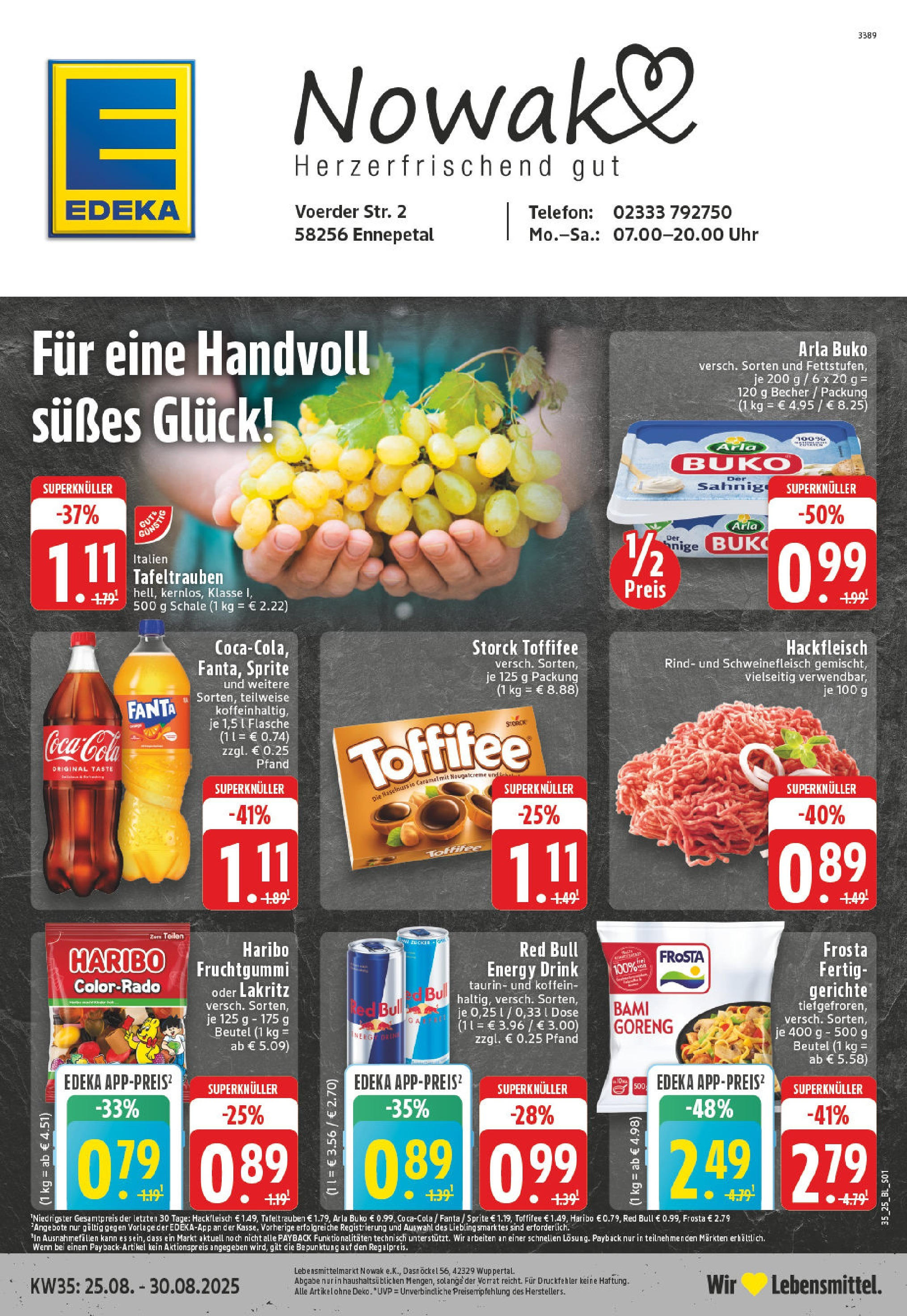 Edeka prospekt Ennepetal (ab 24.08.2025) » Angebote Online | Seite: 1 | Produkte: Fanta, Cola, Arla buko, Uhr Edeka prospekt Ennepetal (ab 24.08.2025) » Angebote Online | Seite: 1 | Produkte: Fanta, Cola, Arla buko, Uhr