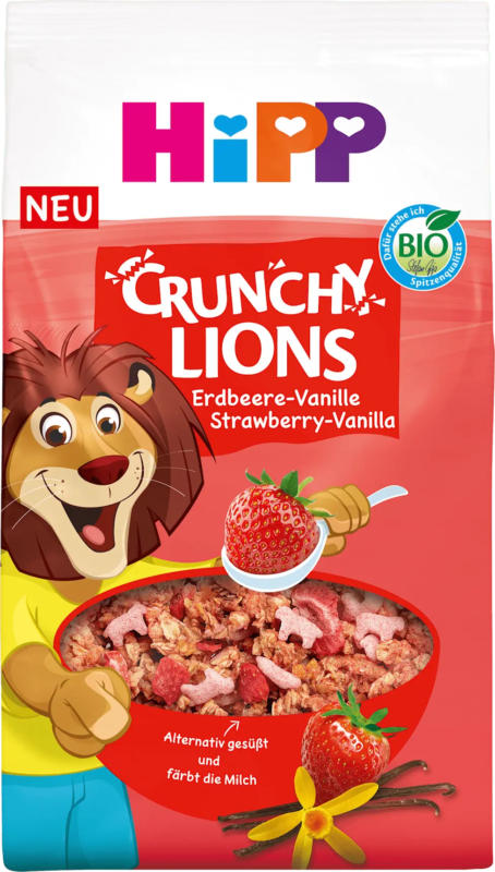 HiPP Kindermüsli Crunchy Lions Erdbeere-Vanille