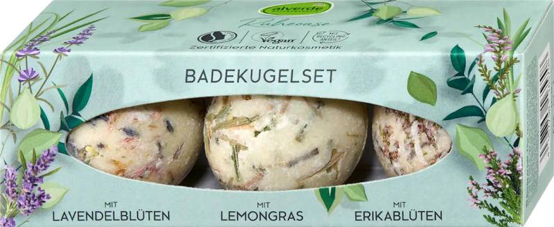 alverde NATURKOSMETIK Geschenkset Badekugel Ruheoase