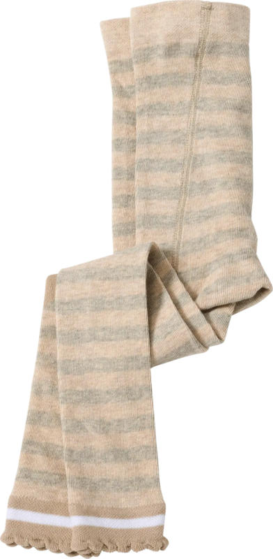 ALANA Leggings mit Streifen-Muster & Herz-Motiv, beige & grau, Gr. 110/116