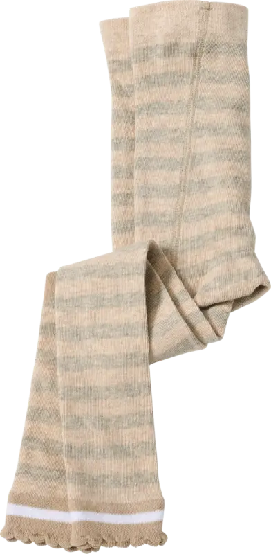 ALANA Leggings mit Streifen-Muster & Herz-Motiv, beige & grau, Gr. 98/104