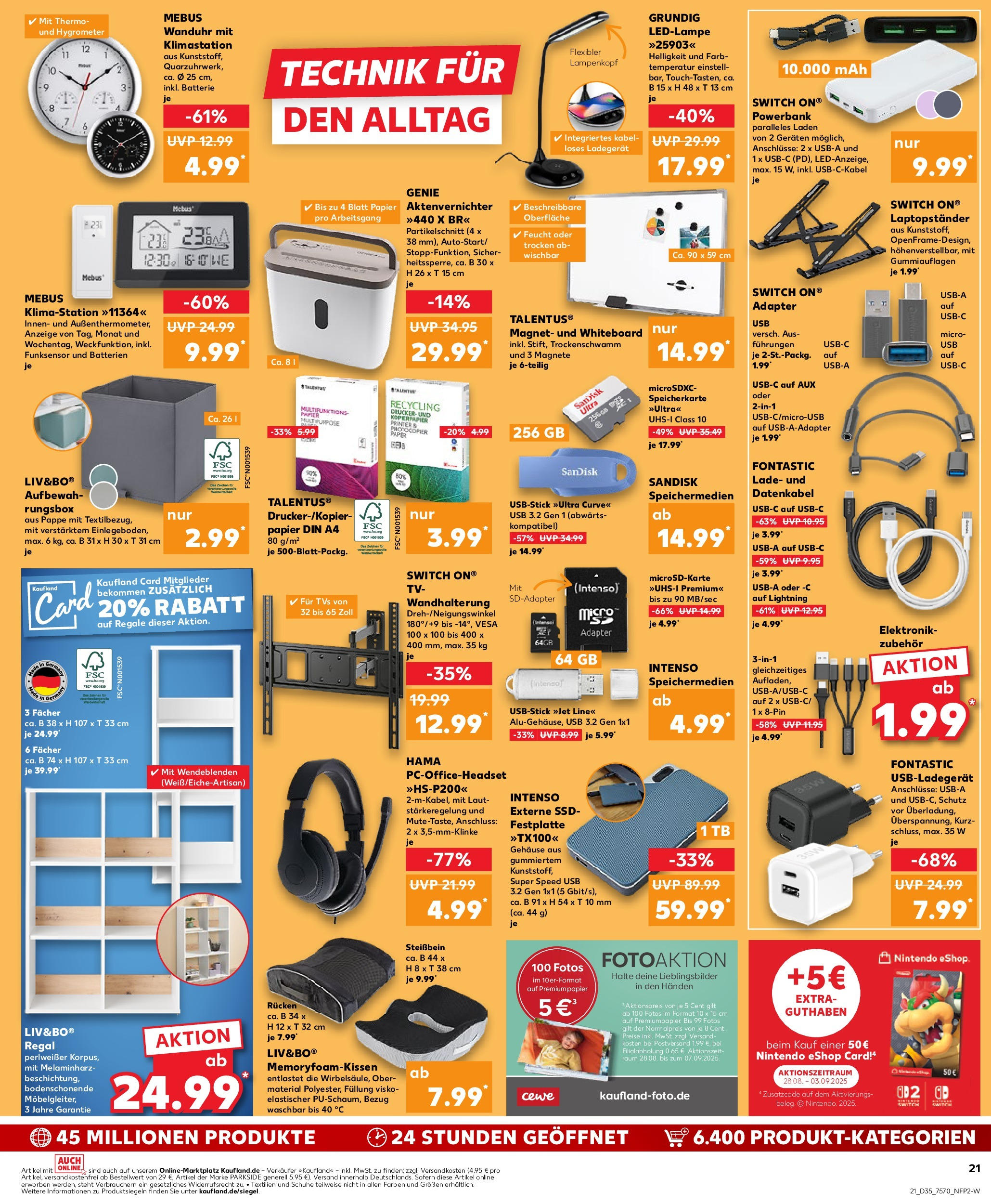 Prospekt Kaufland ab 28.08.2025 » Angebote und Werbung Online | Seite: 21 | Produkte: USB, Regal, Ladegerät, TV Prospekt Kaufland ab 28.08.2025 » Angebote Online zum Blättern | Seite: 21 | Produkte: USB, Regal, Ladegerät, TV