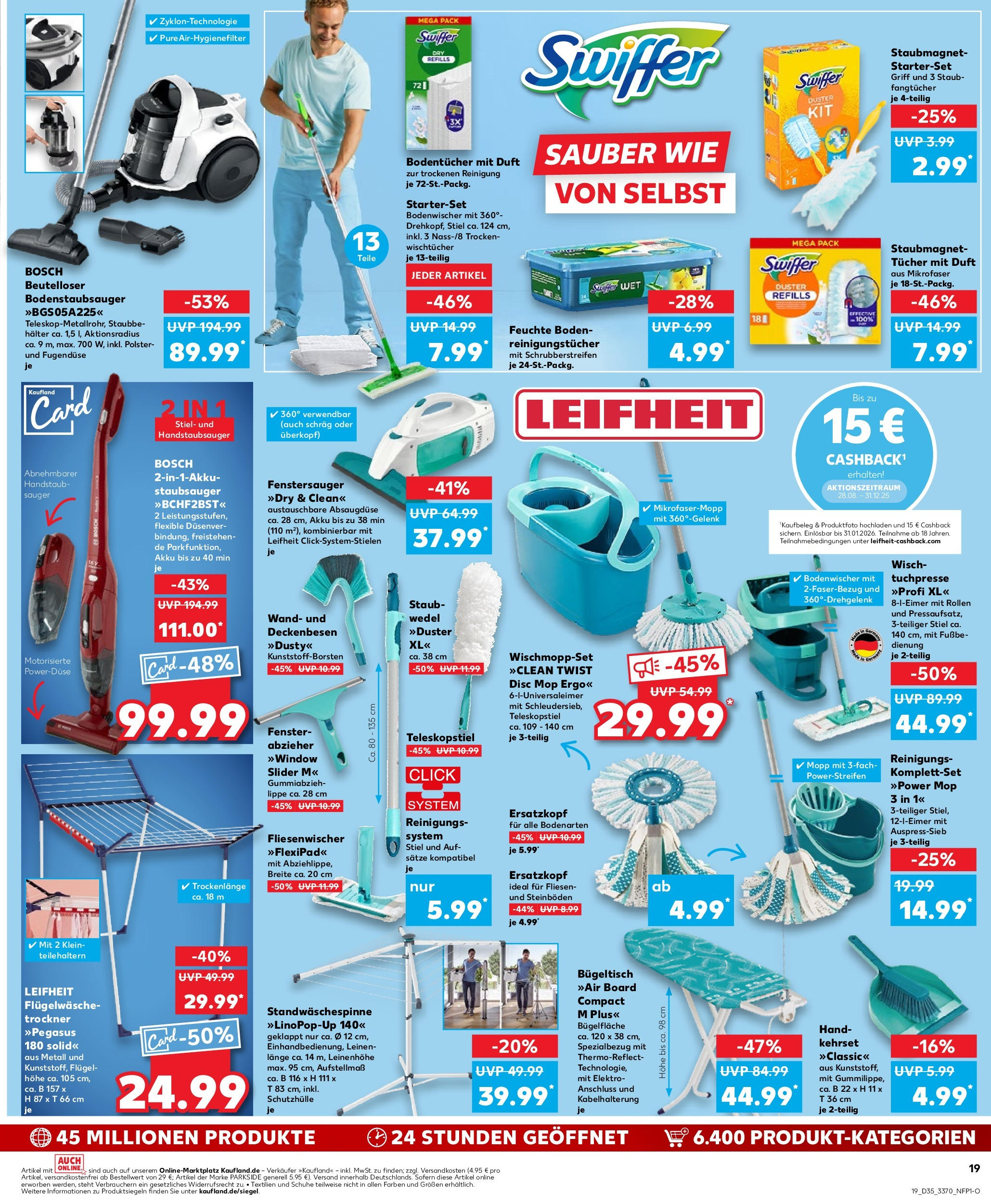 Prospekt Kaufland ab 28.08.2025 » Angebote und Werbung Online | Seite: 19 | Produkte: Trockner, Staubsauger, Duft, Reinigungstücher Prospekt Kaufland ab 28.08.2025 » Angebote Online zum Blättern | Seite: 19 | Produkte: Trockner, Staubsauger, Duft, Reinigungstücher