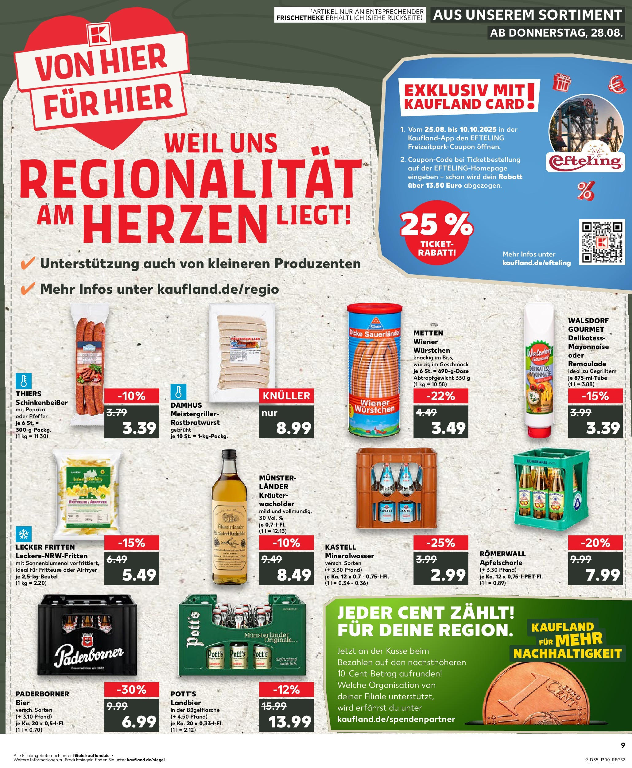 Prospekt Kaufland ab 28.08.2025 » Angebote und Werbung Online | Seite: 9 | Produkte: Wiener wurstchen, Bier, Mineralwasser, Paprika Prospekt Kaufland ab 28.08.2025 » Angebote Online zum Blättern | Seite: 9 | Produkte: Wiener wurstchen, Bier, Mineralwasser, Paprika