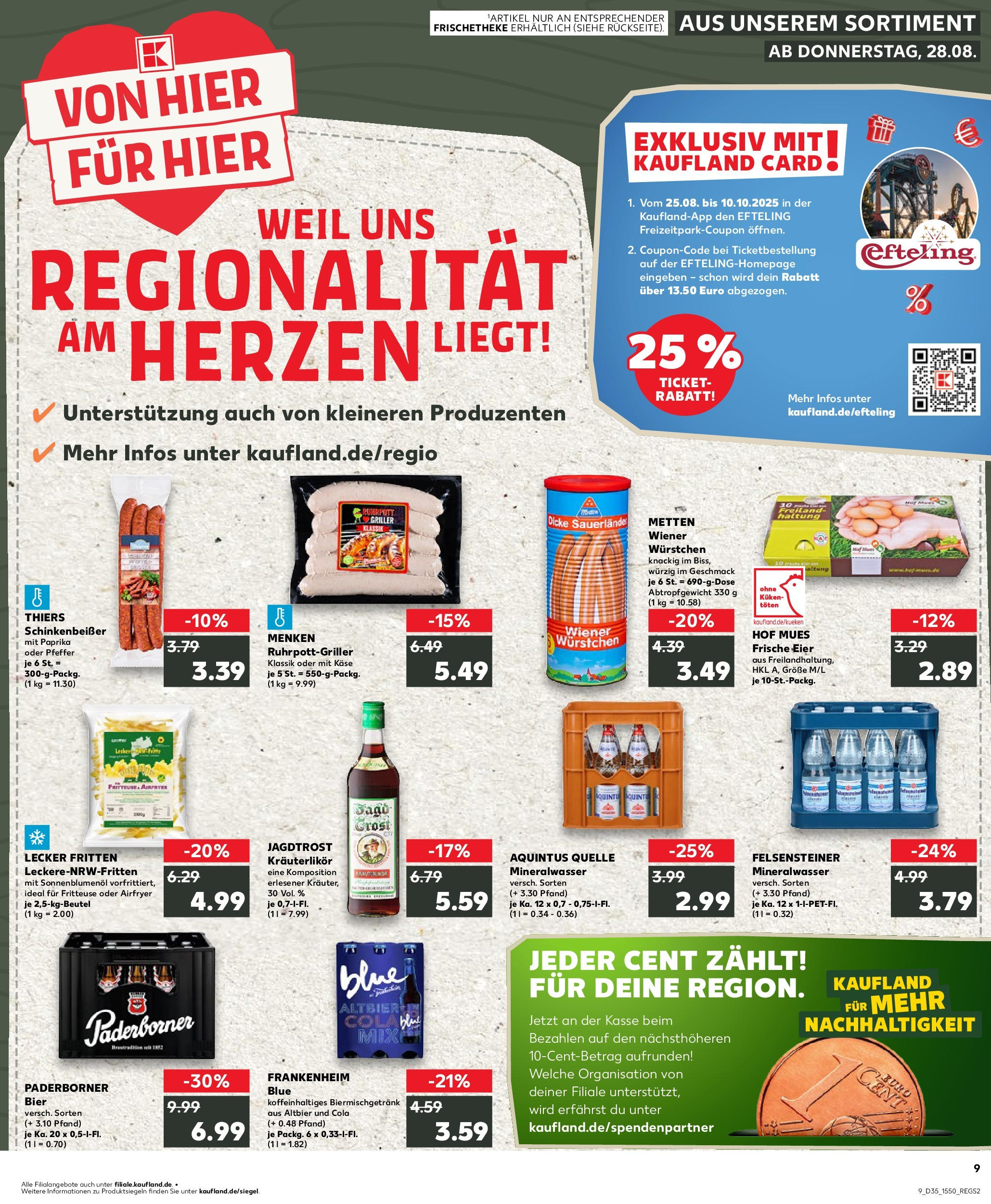 Prospekt Kaufland ab 28.08.2025 » Angebote und Werbung Online | Seite: 1 | Produkte: Wiener wurstchen, Bier, Mineralwasser, Fritteuse Prospekt Kaufland ab 28.08.2025 » Angebote Online zum Blättern | Seite: 1 | Produkte: Wiener wurstchen, Bier, Mineralwasser, Fritteuse