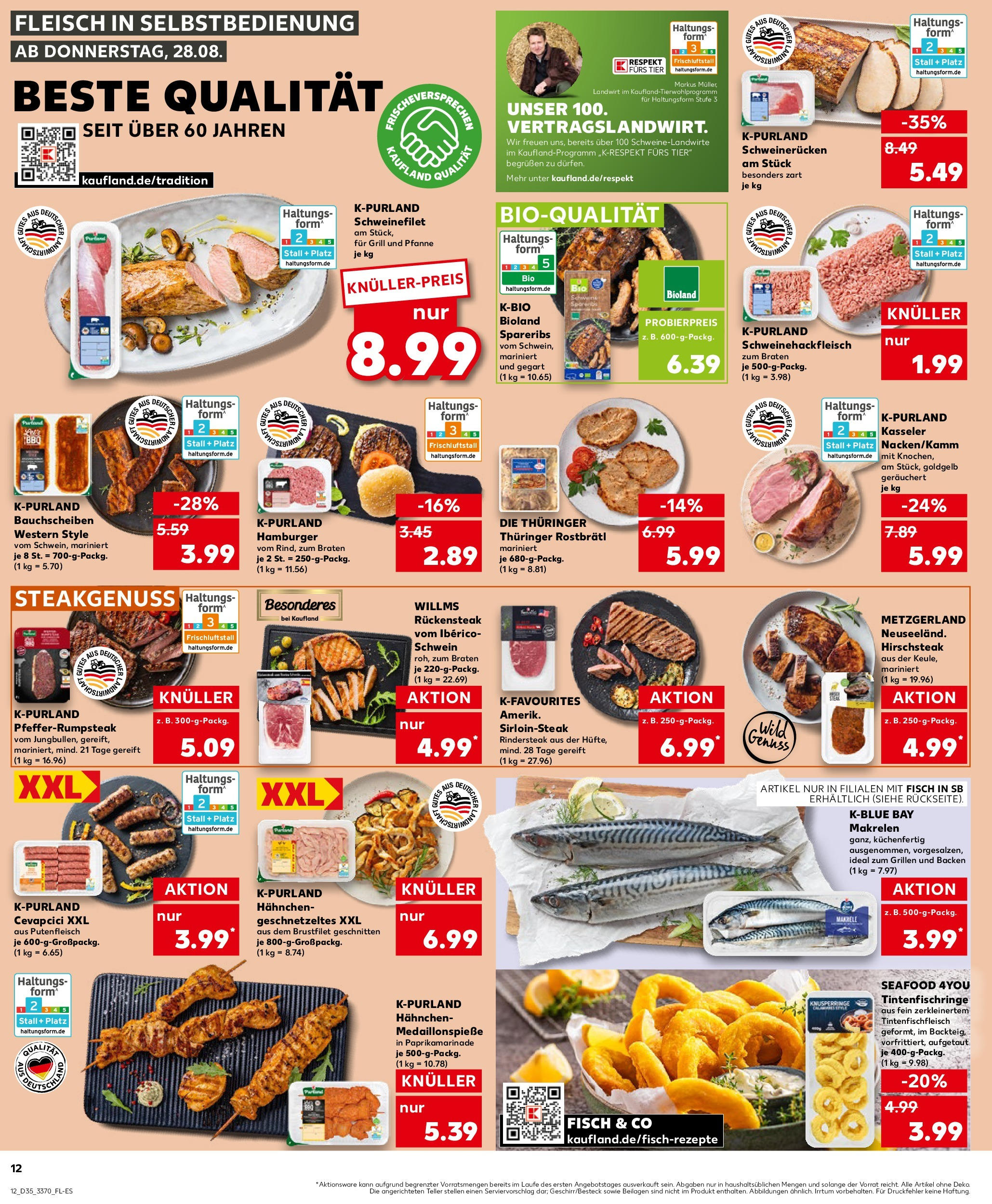 Prospekt Kaufland ab 28.08.2025 » Angebote und Werbung Online | Seite: 12 | Produkte: Grill, Hahnchen, Fisch, Steak Prospekt Kaufland ab 28.08.2025 » Angebote Online zum Blättern | Seite: 12 | Produkte: Grill, Hahnchen, Fisch, Steak