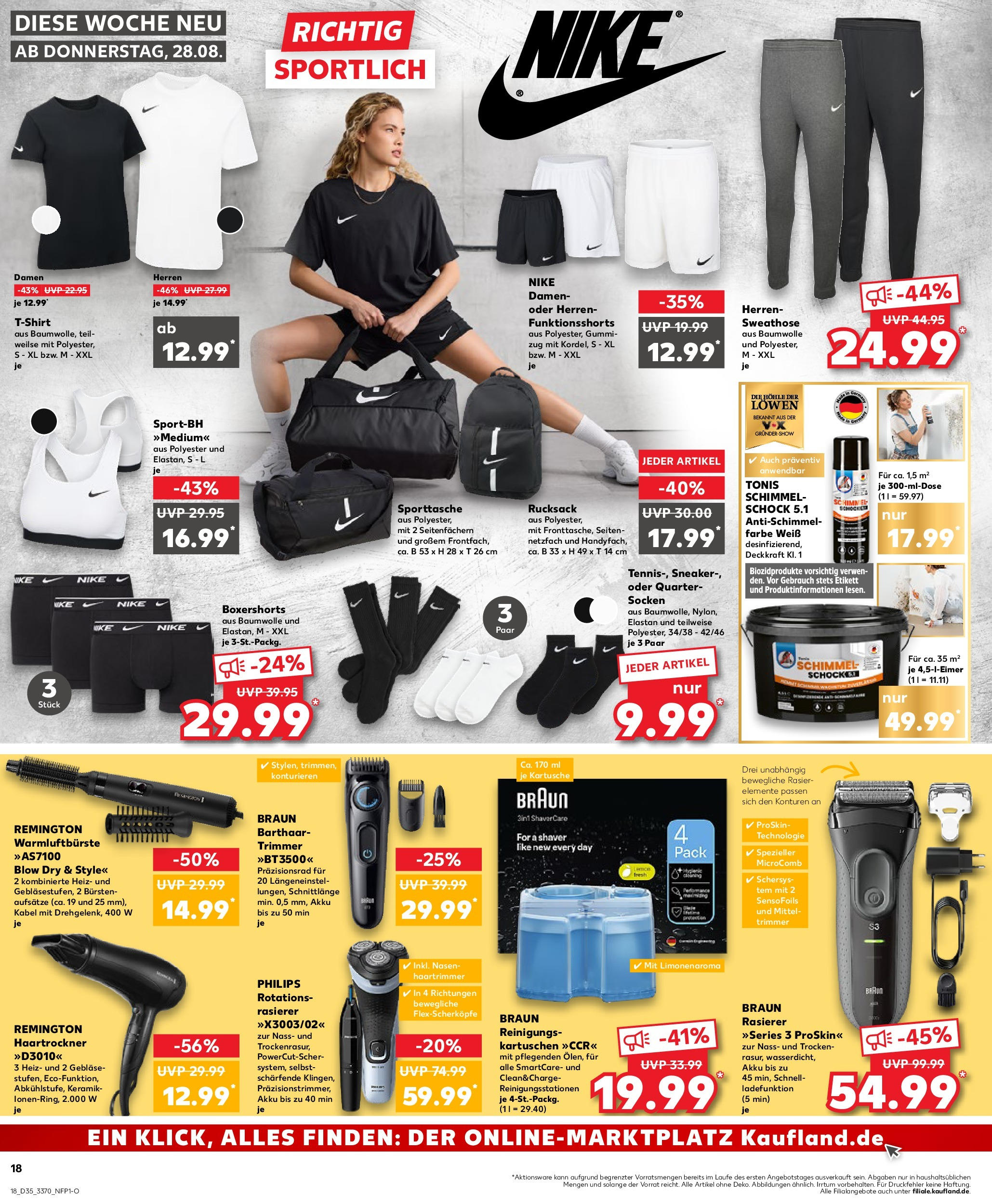 Prospekt Kaufland ab 27.08.2025 » Angebote und Werbung Online | Seite: 18 | Produkte: Kabel, Philips, Rasierer, T-Shirt Prospekt Kaufland ab 27.08.2025 » Angebote Online zum Blättern | Seite: 18 | Produkte: Kabel, Philips, Rasierer, T-Shirt