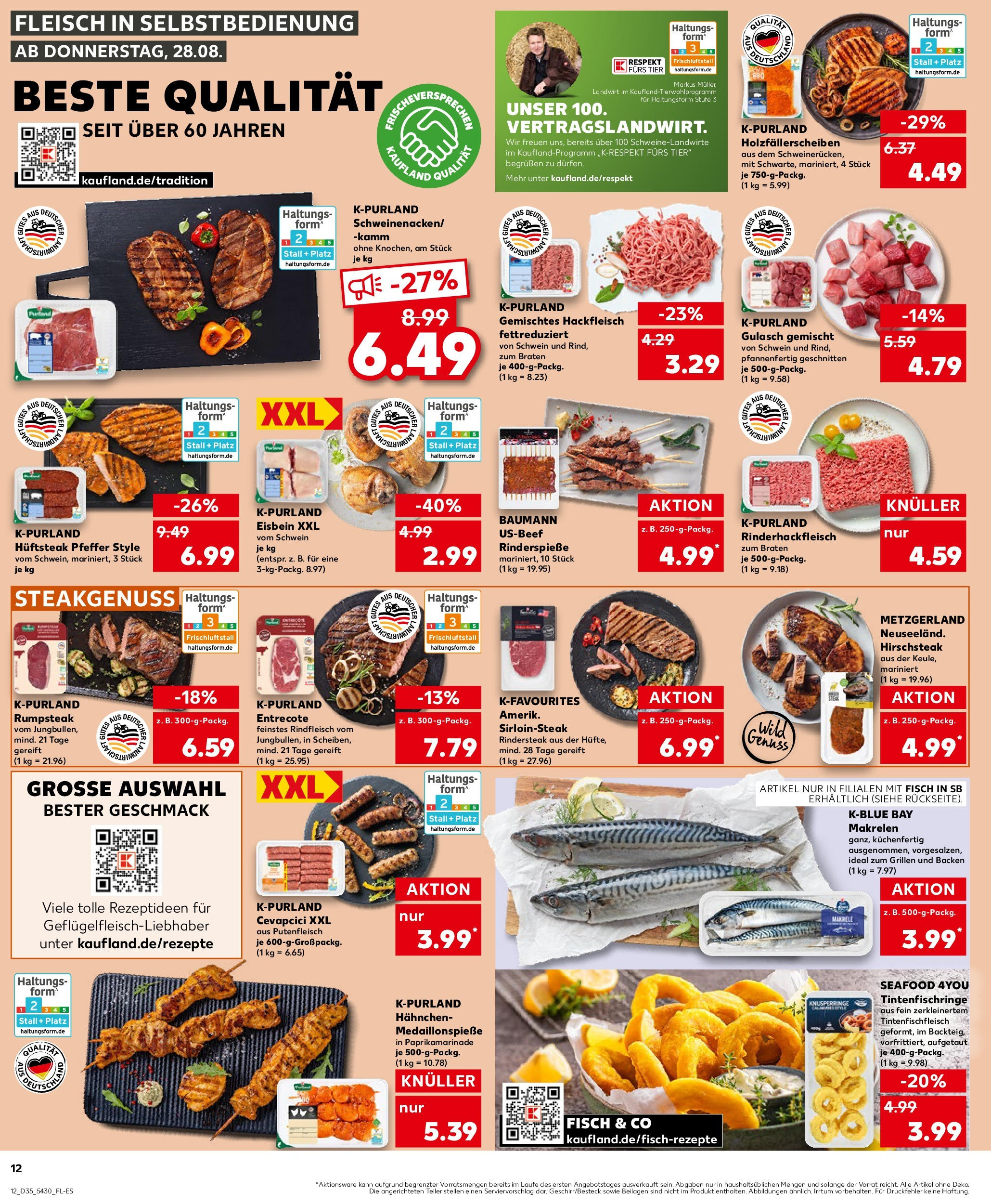Prospekt Kaufland ab 28.08.2025 » Angebote und Werbung Online | Seite: 12 | Produkte: Entrecote, Gulasch, Pfeffer, Steak Prospekt Kaufland ab 28.08.2025 » Angebote Online zum Blättern | Seite: 12 | Produkte: Entrecote, Gulasch, Pfeffer, Steak