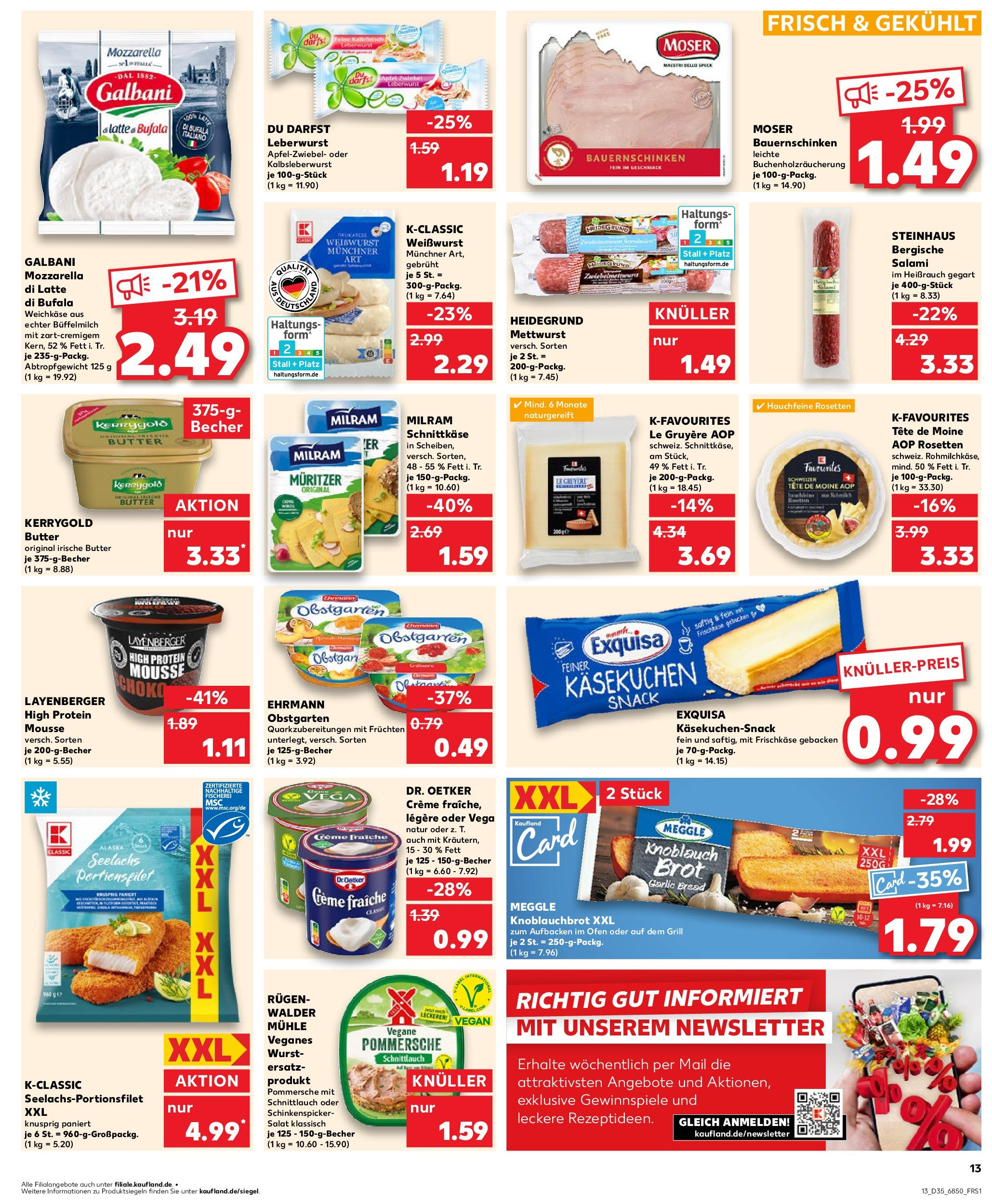 Prospekt Kaufland ab 28.08.2025 » Angebote und Werbung Online | Seite: 13 | Produkte: Knoblauch, Brot, Salami, Kerrygold butter Prospekt Kaufland ab 28.08.2025 » Angebote Online zum Blättern | Seite: 13 | Produkte: Knoblauch, Brot, Salami, Kerrygold butter