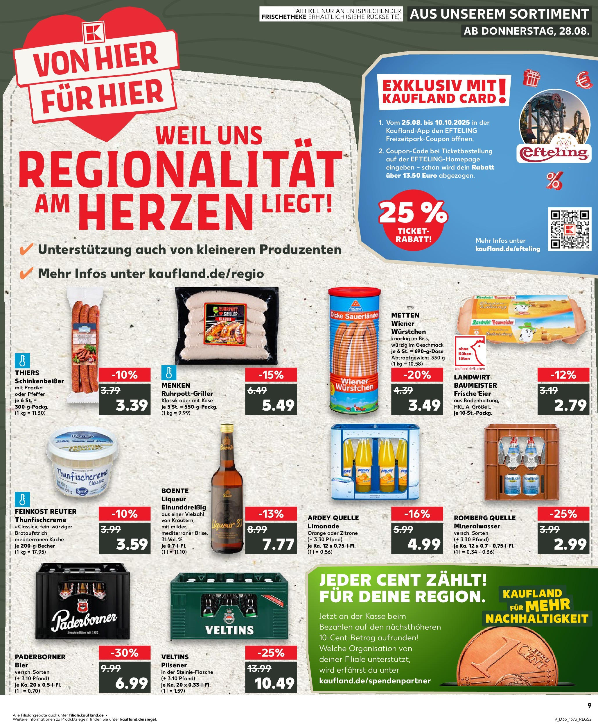 Prospekt Kaufland ab 28.08.2025 » Angebote Online zum Blättern | Seite: 9 | Produkte: Limonade, Mineralwasser, Pfeffer, Griller