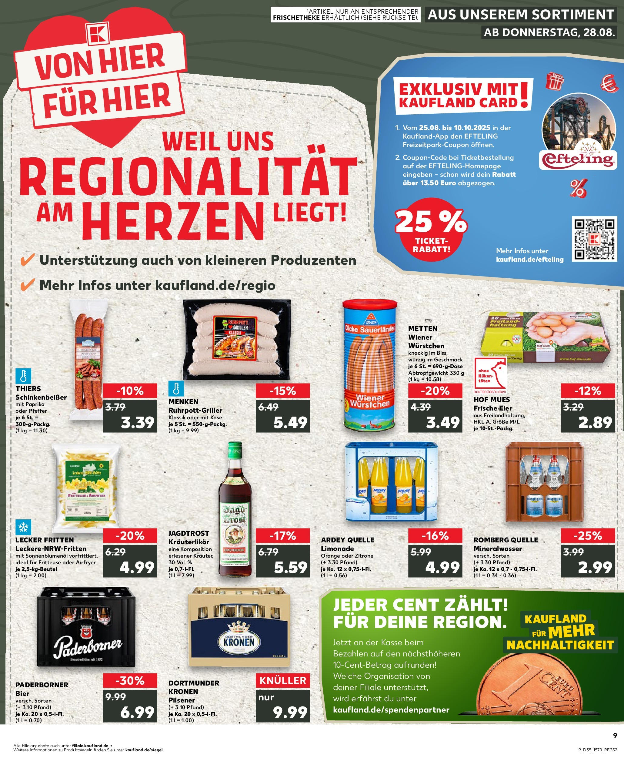 Prospekt Kaufland ab 28.08.2025 » Angebote Online zum Blättern | Seite: 9 | Produkte: Wiener wurstchen, Käse, Eier, Limonade