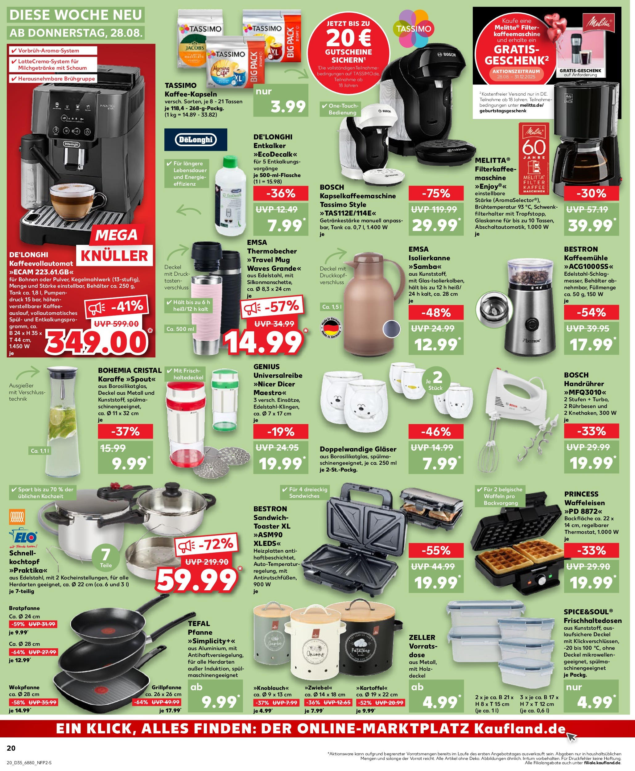 Prospekt Kaufland ab 27.08.2025 » Angebote und Werbung Online | Seite: 20 | Produkte: Grill, Mixer, Rührbesen, Kaffeevollautomat Prospekt Kaufland ab 27.08.2025 » Angebote Online zum Blättern | Seite: 20 | Produkte: Grill, Mixer, Rührbesen, Kaffeevollautomat