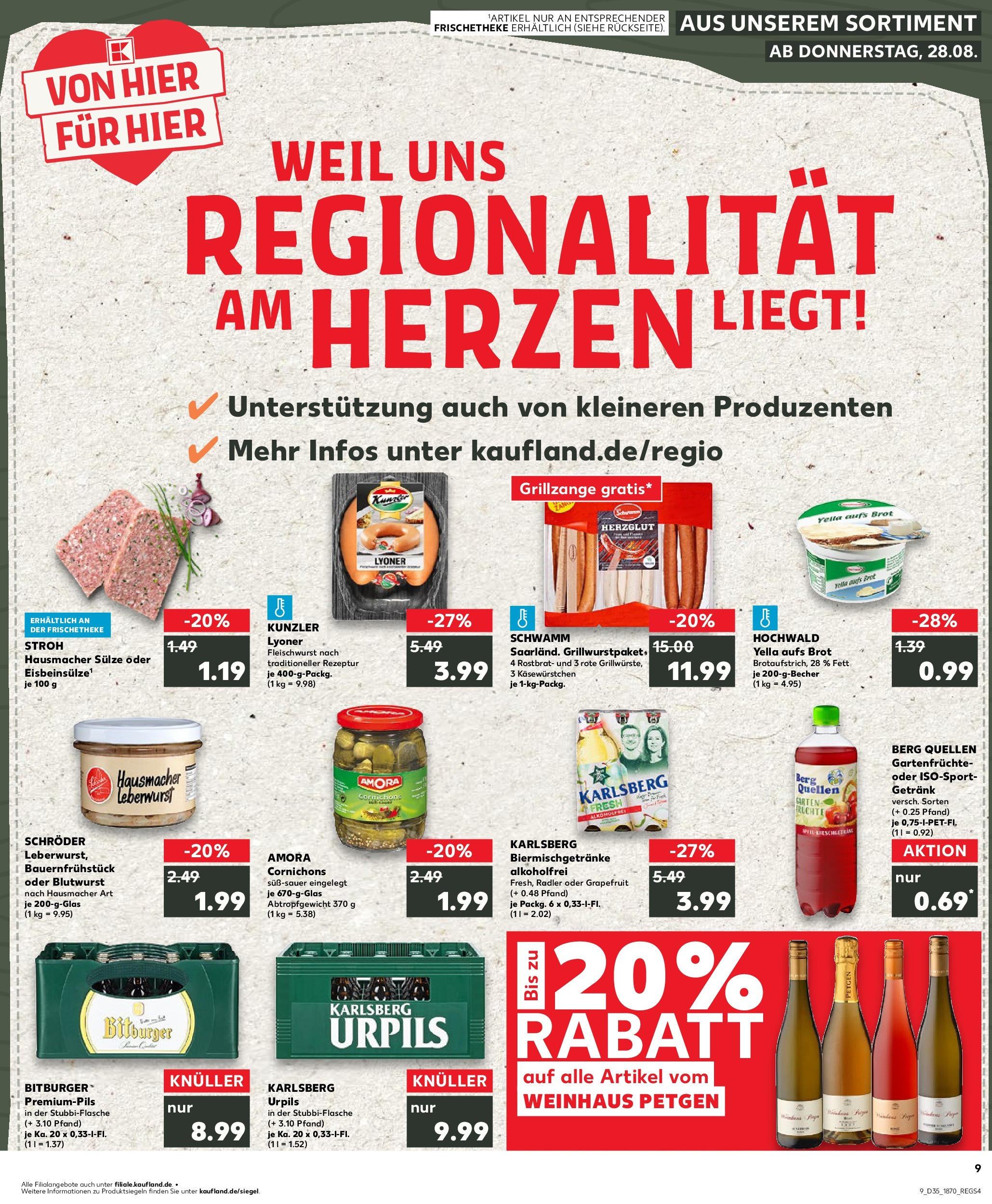 Prospekt Kaufland ab 28.08.2025 » Angebote und Werbung Online | Seite: 9 | Produkte: Bitburger, Grapefruit, Radler, Brot Prospekt Kaufland ab 28.08.2025 » Angebote Online zum Blättern | Seite: 9 | Produkte: Bitburger, Grapefruit, Radler, Brot