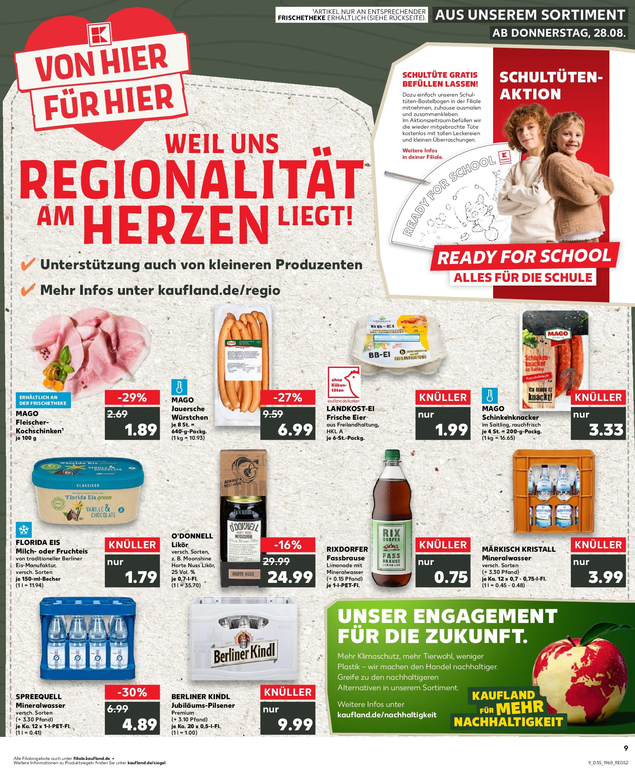 Prospekt Kaufland ab 28.08.2025 » Angebote und Werbung Online | Seite: 1 | Produkte: Berliner, Milch, Mineralwasser, Schinken Prospekt Kaufland ab 28.08.2025 » Angebote Online zum Blättern | Seite: 1 | Produkte: Berliner, Milch, Mineralwasser, Schinken