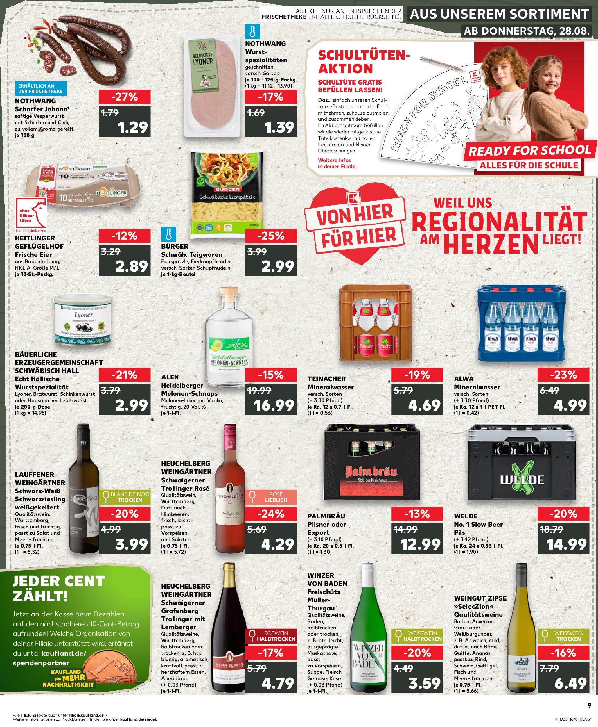 Prospekt Kaufland ab 28.08.2025 » Angebote und Werbung Online | Seite: 9 | Produkte: Käse, Eier, Rotwein, Wurst Prospekt Kaufland ab 28.08.2025 » Angebote Online zum Blättern | Seite: 9 | Produkte: Käse, Eier, Rotwein, Wurst