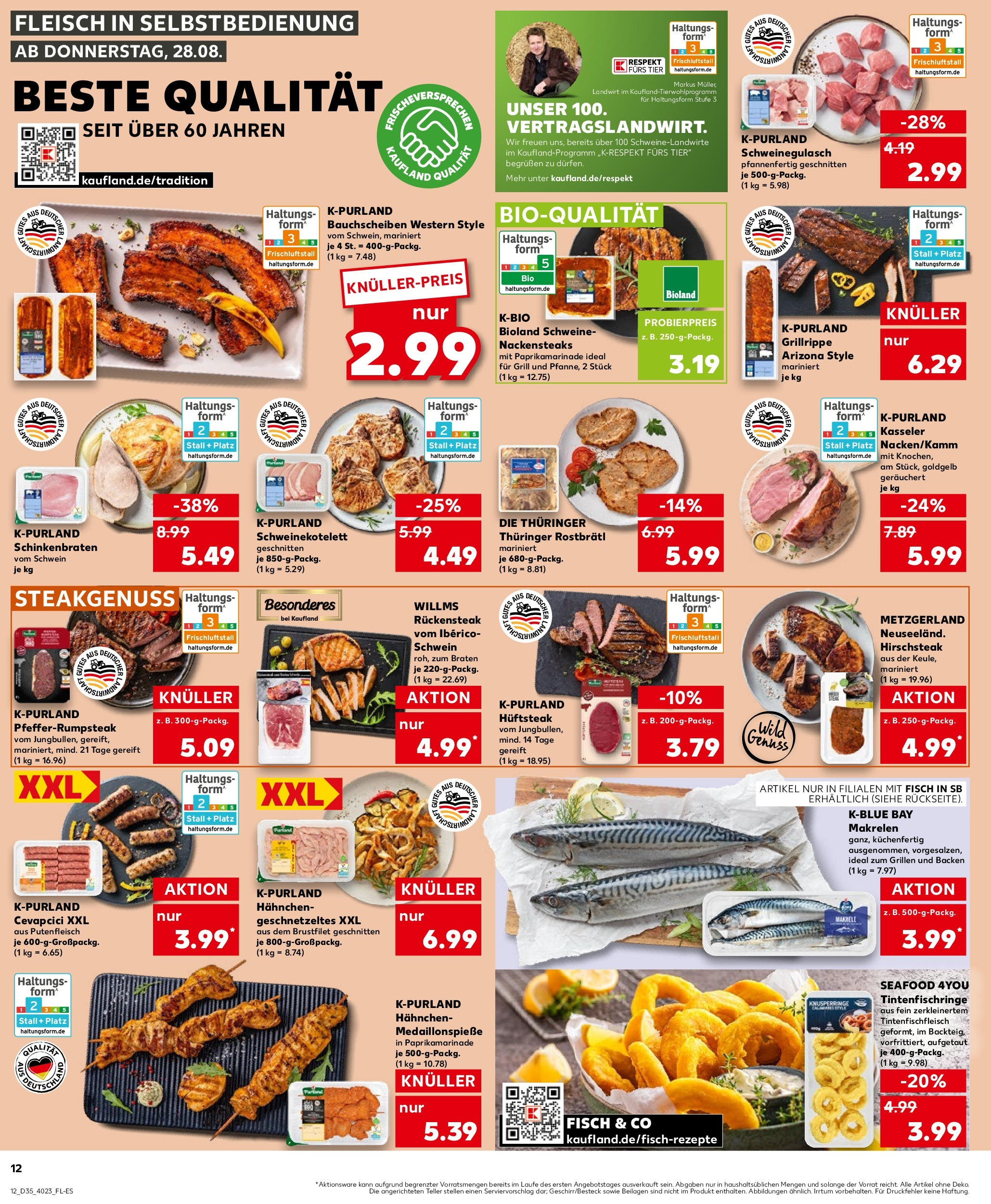 Prospekt Kaufland ab 28.08.2025 » Angebote und Werbung Online | Seite: 12 | Produkte: Grill, Cevapcici, Steak, Fleisch Prospekt Kaufland ab 28.08.2025 » Angebote Online zum Blättern | Seite: 12 | Produkte: Grill, Cevapcici, Steak, Fleisch