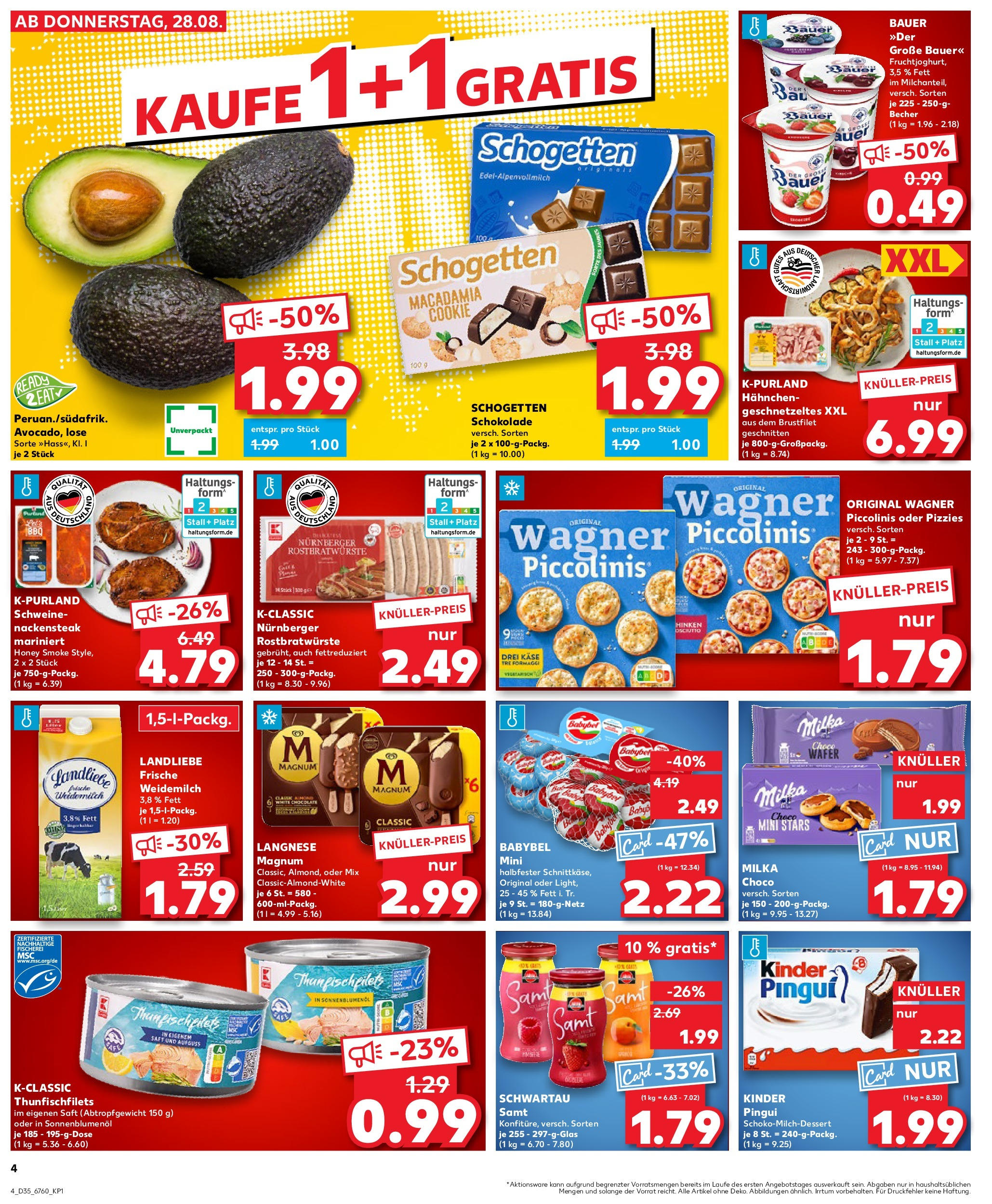 Prospekt Kaufland ab 28.08.2025 » Angebote Online zum Blättern | Seite: 5 | Produkte: Langnese, Käse, Sonnenblumenol, Schwartau samt