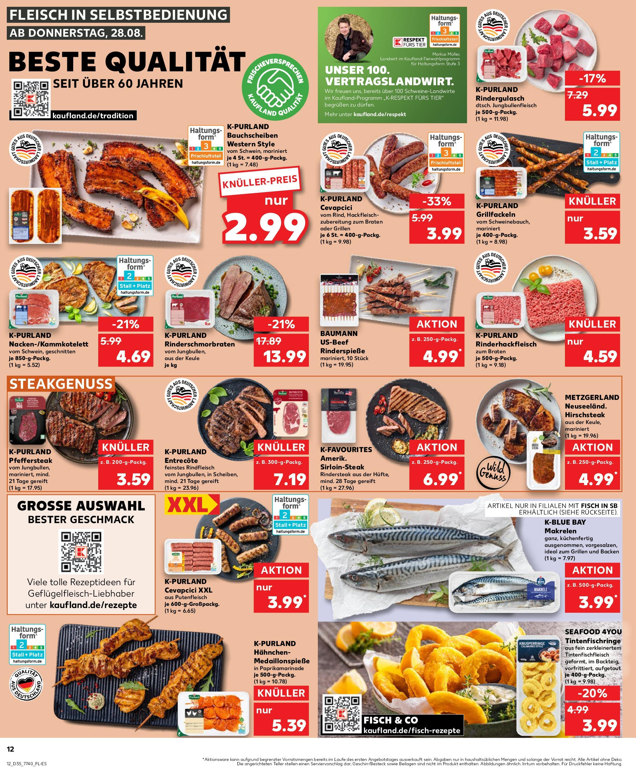 Prospekt Kaufland ab 27.08.2025 » Angebote und Werbung Online | Seite: 12 | Produkte: Grill, Rindergulasch, Hahnchen, Entrecote Prospekt Kaufland ab 27.08.2025 » Angebote Online zum Blättern | Seite: 12 | Produkte: Grill, Rindergulasch, Hahnchen, Entrecote