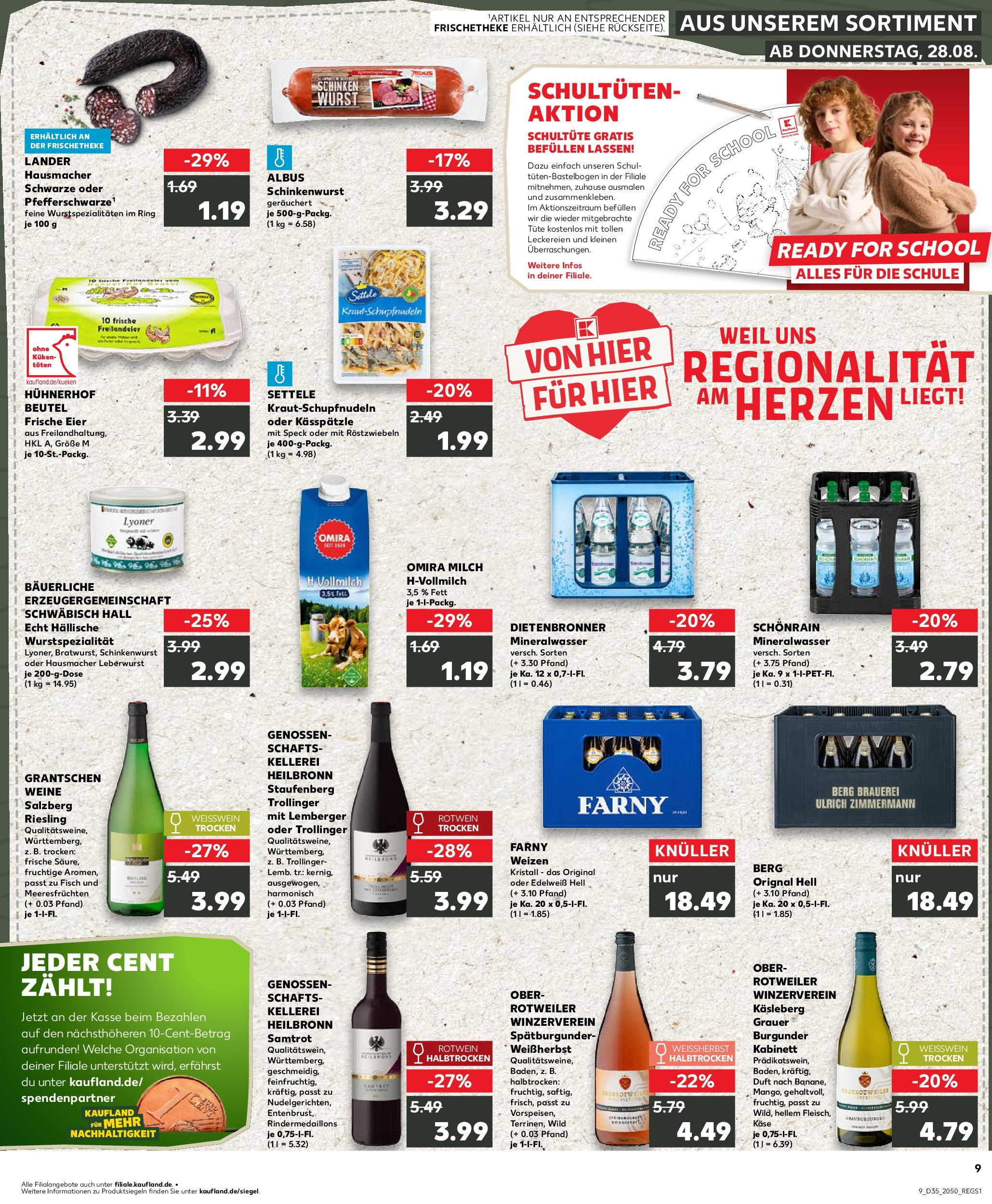 Prospekt Kaufland ab 28.08.2025 » Angebote Online zum Blättern | Seite: 9 | Produkte: Käse, Rotwein, Duft, Schinken