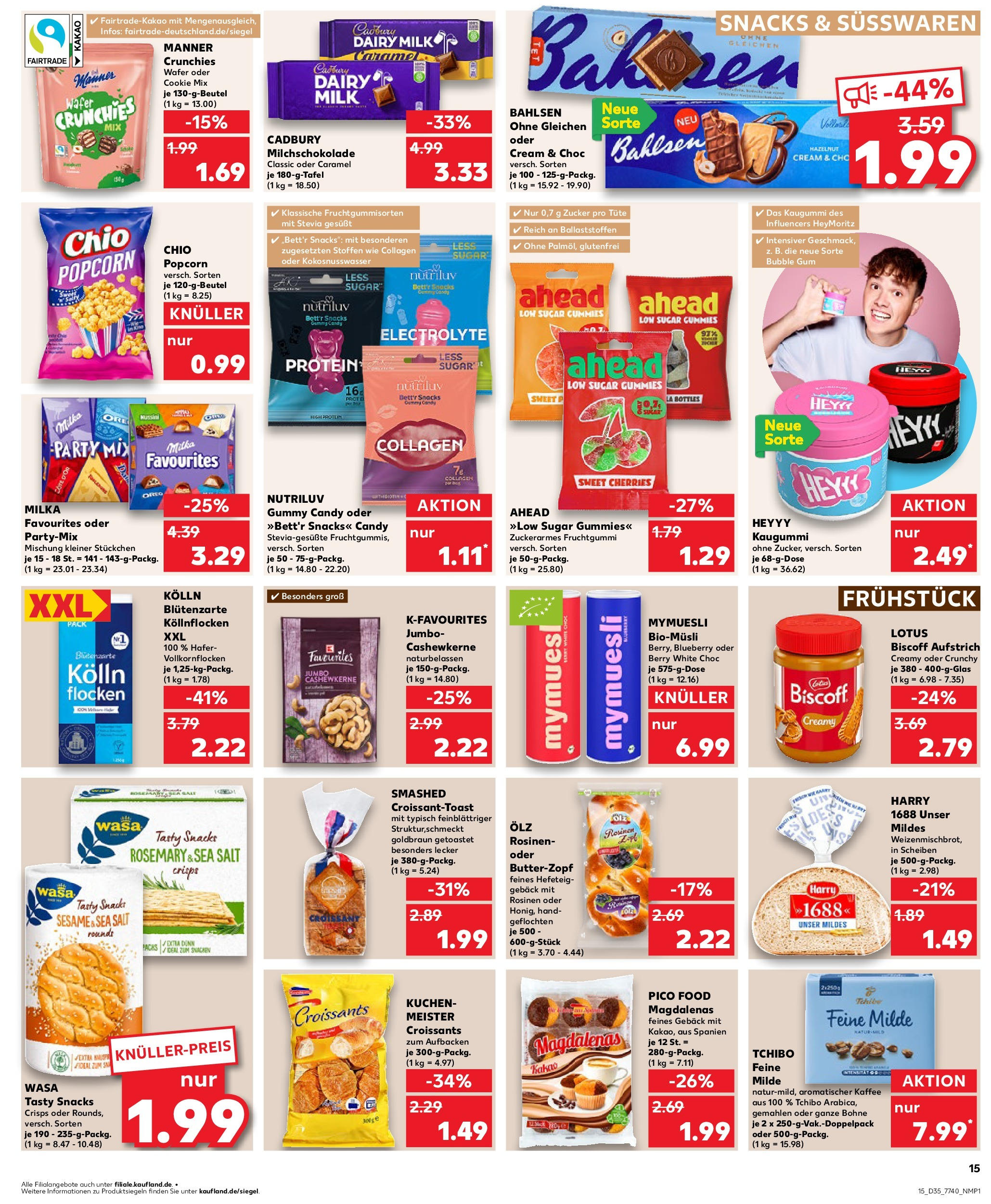 Prospekt Kaufland ab 27.08.2025 » Angebote und Werbung Online | Seite: 15 | Produkte: Kolln, Milka, Rosinen, Kuchen Prospekt Kaufland ab 27.08.2025 » Angebote Online zum Blättern | Seite: 15 | Produkte: Kolln, Milka, Rosinen, Kuchen