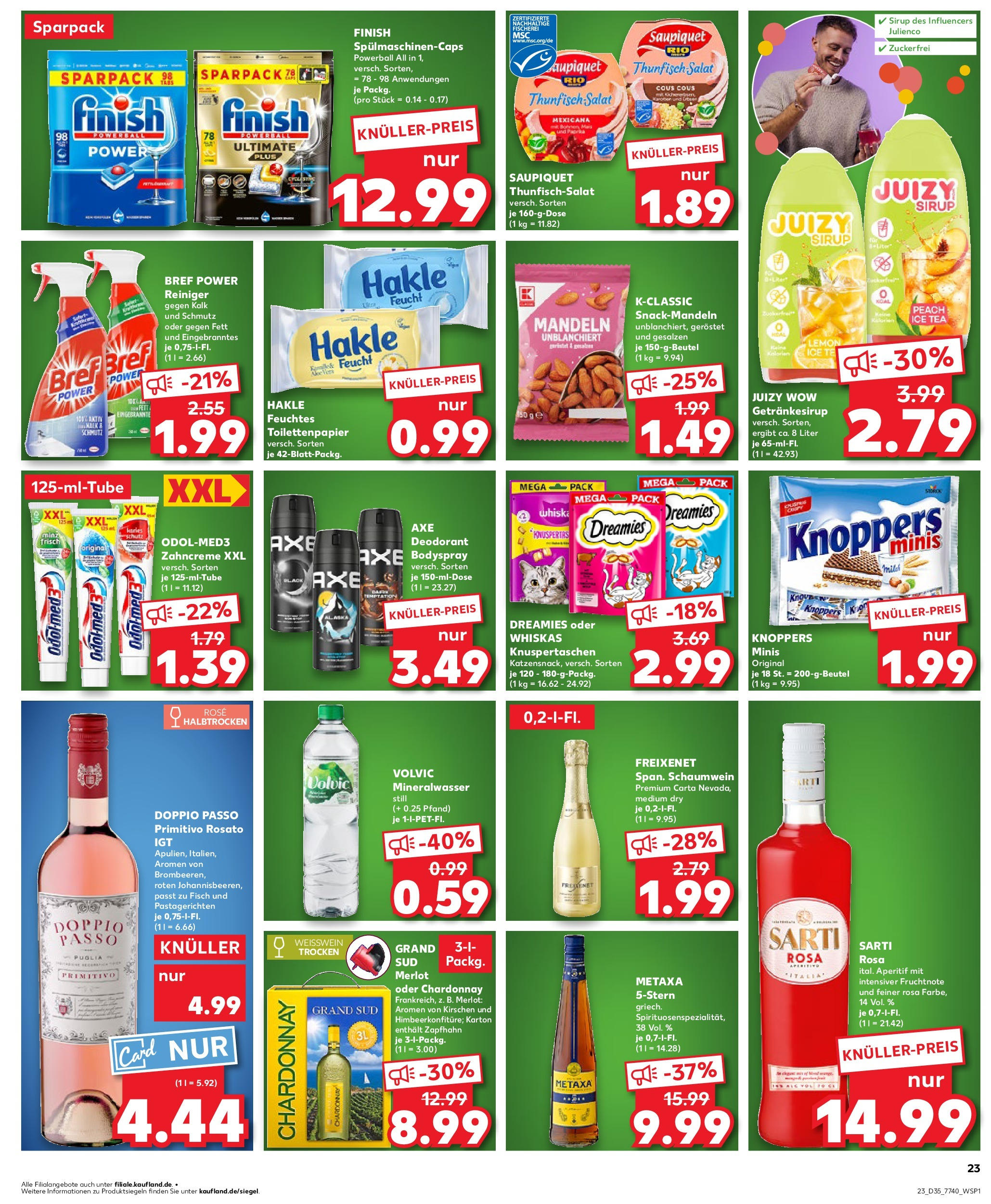 Prospekt Kaufland ab 27.08.2025 » Angebote und Werbung Online | Seite: 23 | Produkte: Weißwein trocken, Merlot, Paprika, Knoppers Prospekt Kaufland ab 27.08.2025 » Angebote Online zum Blättern | Seite: 23 | Produkte: Weißwein trocken, Merlot, Paprika, Knoppers