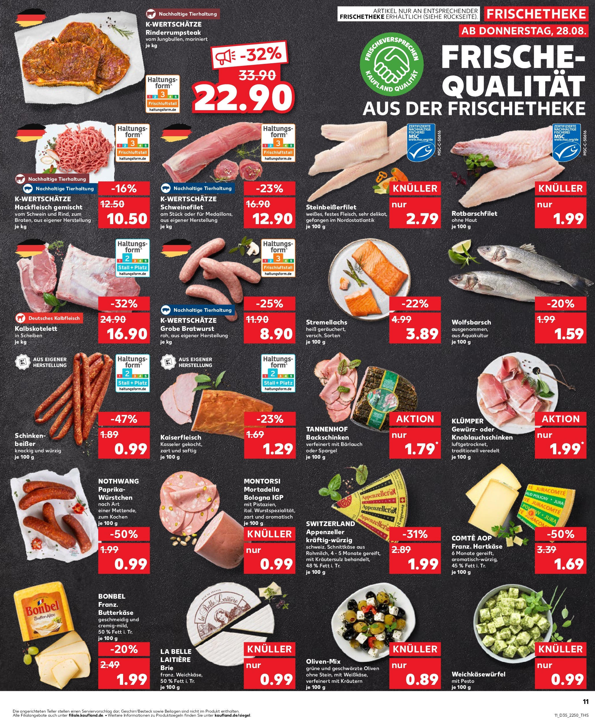 Prospekt Kaufland ab 28.08.2025 » Angebote und Werbung Online | Seite: 11 | Produkte: Butter, Bratwurst, Paprika, Schinken Prospekt Kaufland ab 28.08.2025 » Angebote Online zum Blättern | Seite: 11 | Produkte: Butter, Bratwurst, Paprika, Schinken