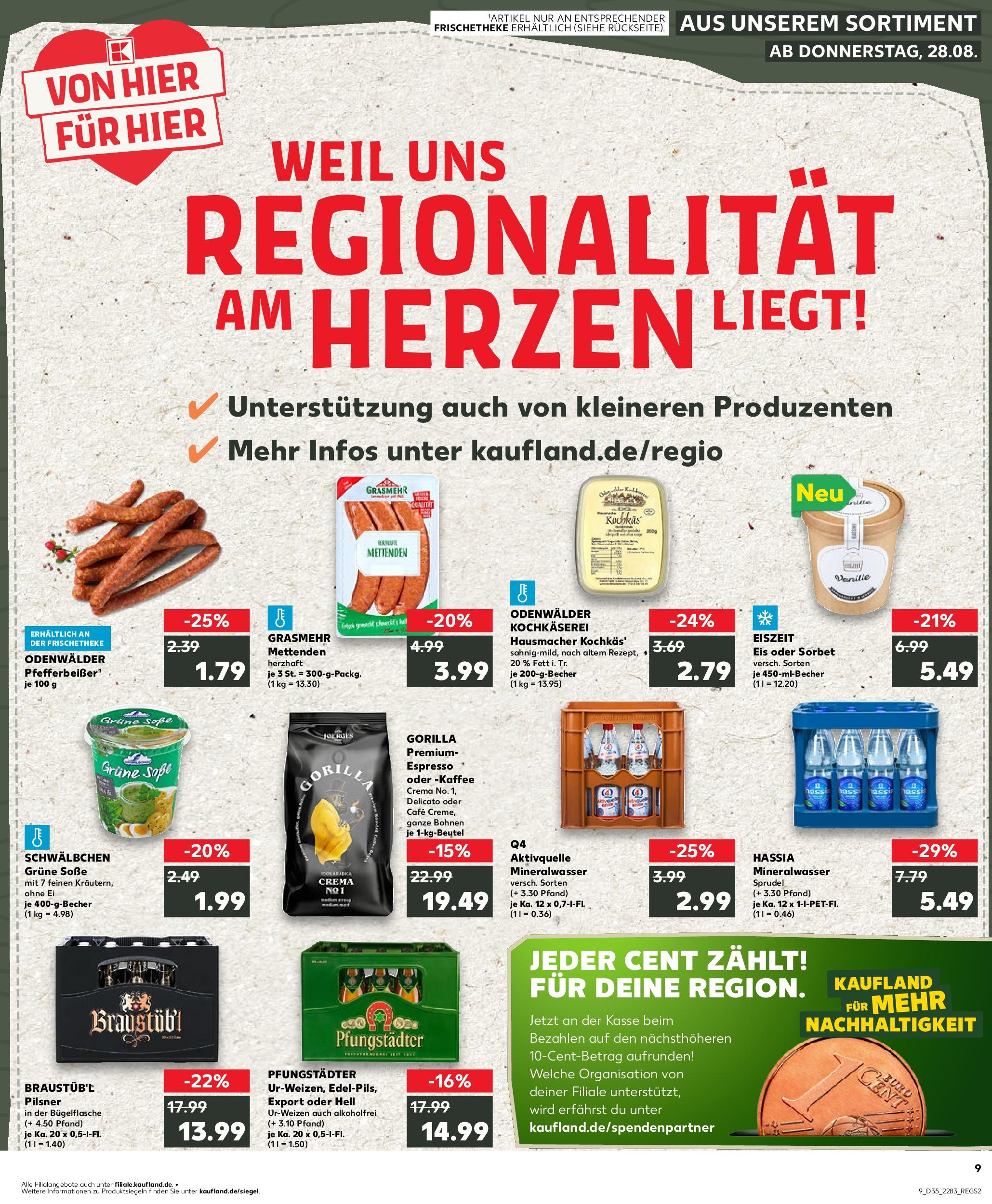 Prospekt Kaufland ab 28.08.2025 » Angebote und Werbung Online | Seite: 1 | Produkte: Kaffee, Mineralwasser, Soße, Eis Prospekt Kaufland ab 28.08.2025 » Angebote Online zum Blättern | Seite: 1 | Produkte: Kaffee, Mineralwasser, Soße, Eis