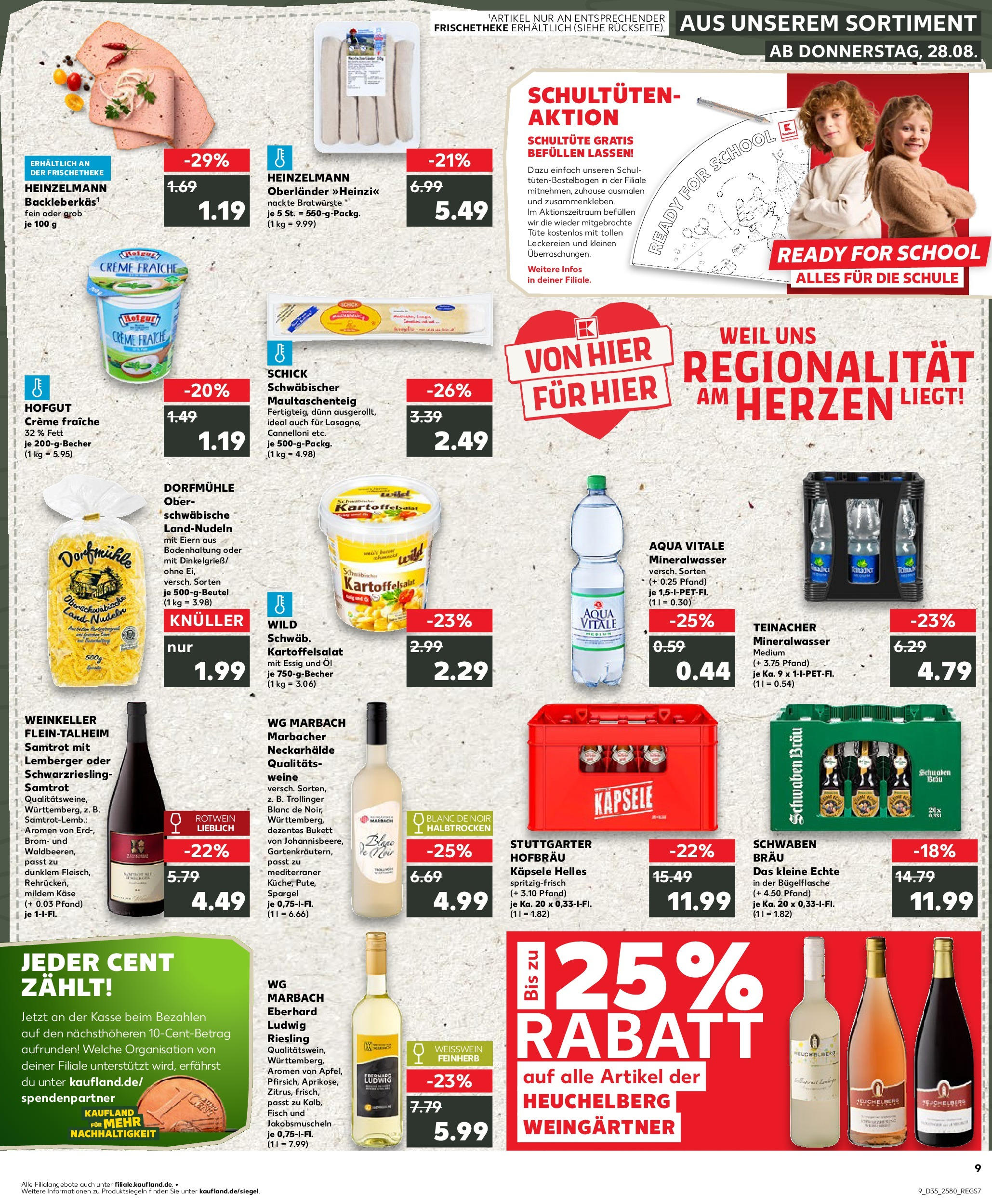 Prospekt Kaufland ab 28.08.2025 » Angebote Online zum Blättern | Seite: 1 | Produkte: Rotwein, Creme, Fisch, Nudeln