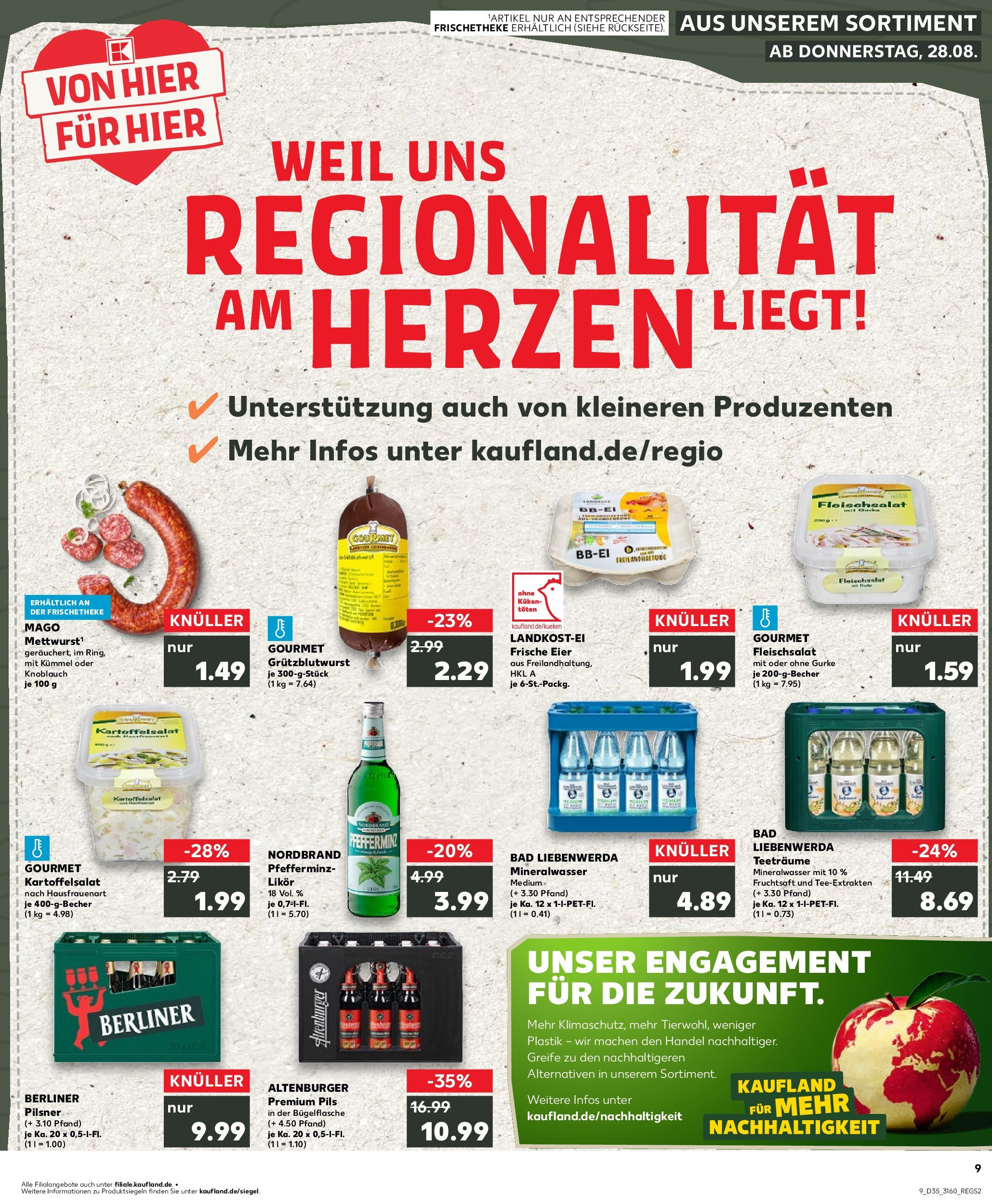 Prospekt Kaufland ab 28.08.2025 » Angebote und Werbung Online | Seite: 9 | Produkte: Berliner, Likör, Bad, Knoblauch Prospekt Kaufland ab 28.08.2025 » Angebote Online zum Blättern | Seite: 9 | Produkte: Berliner, Likör, Bad, Knoblauch